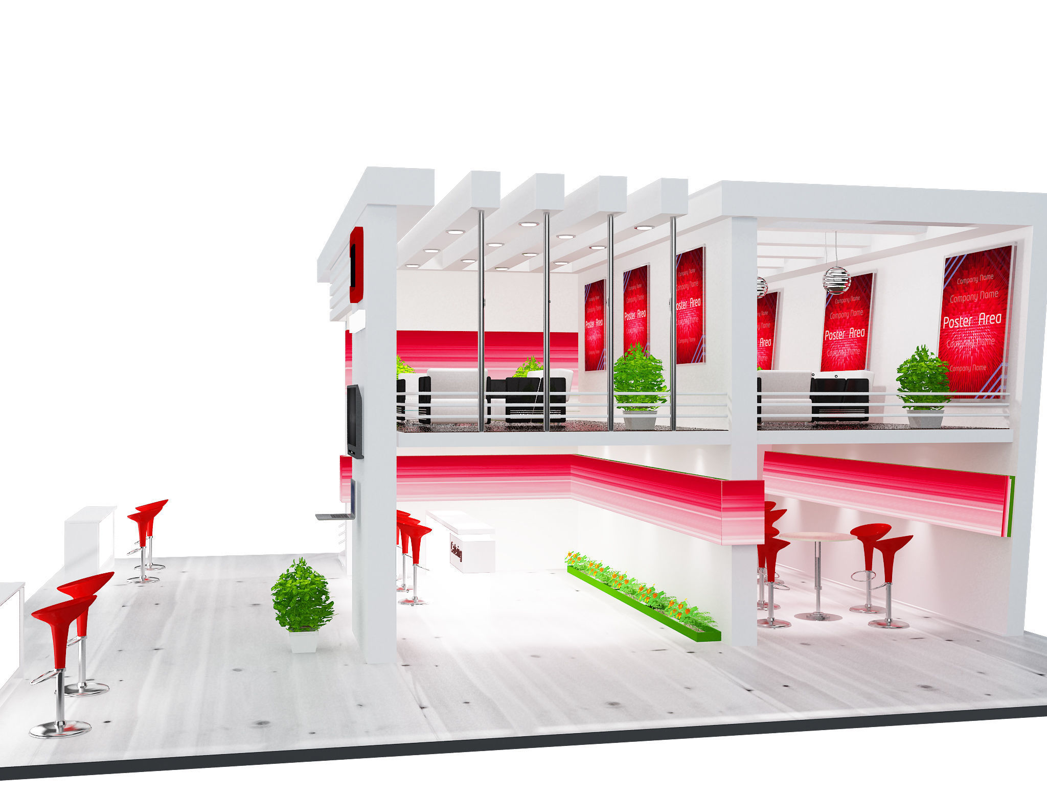 Booth Exhibition Stand a61 3D model_14