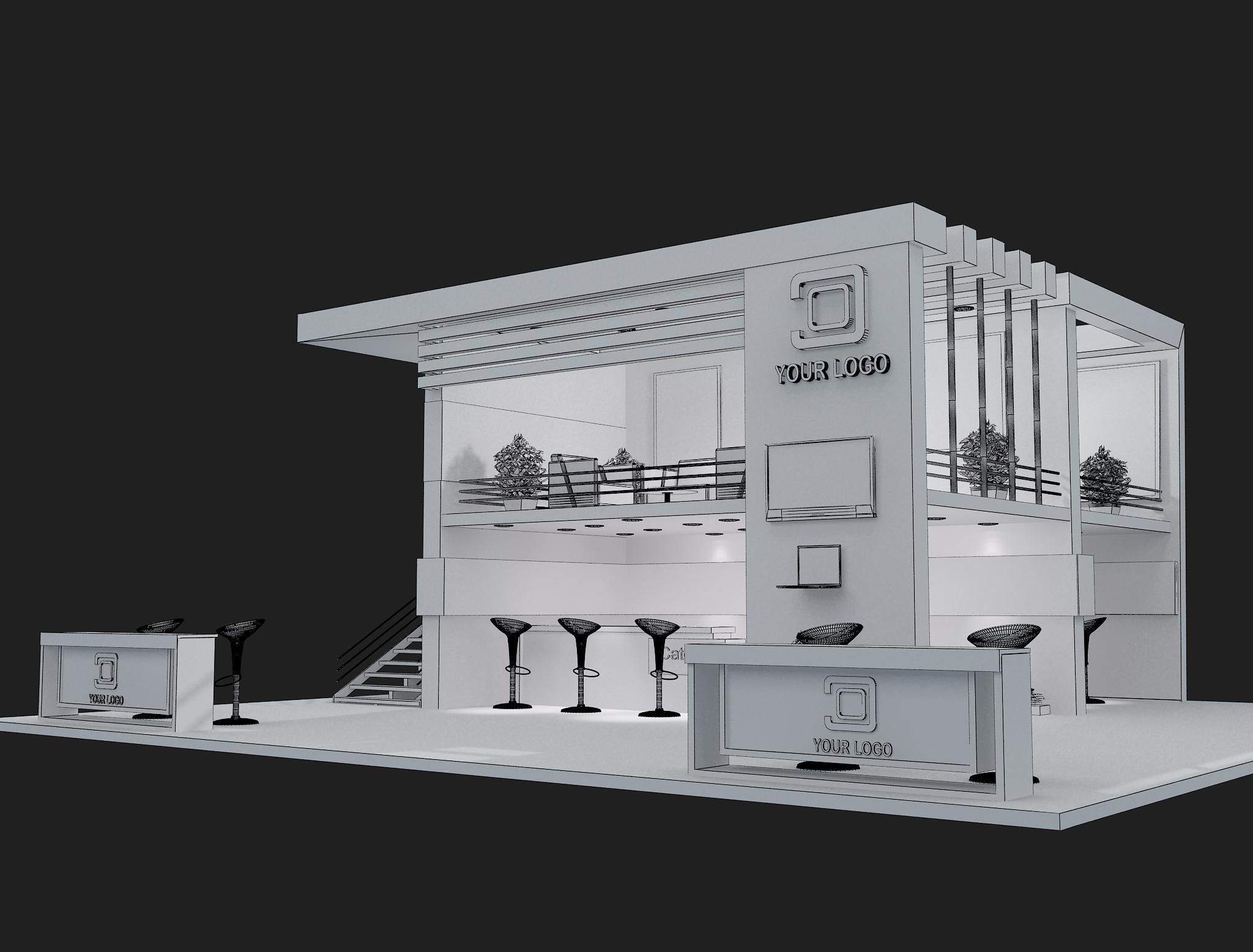 Booth Exhibition Stand a61 3D model_5