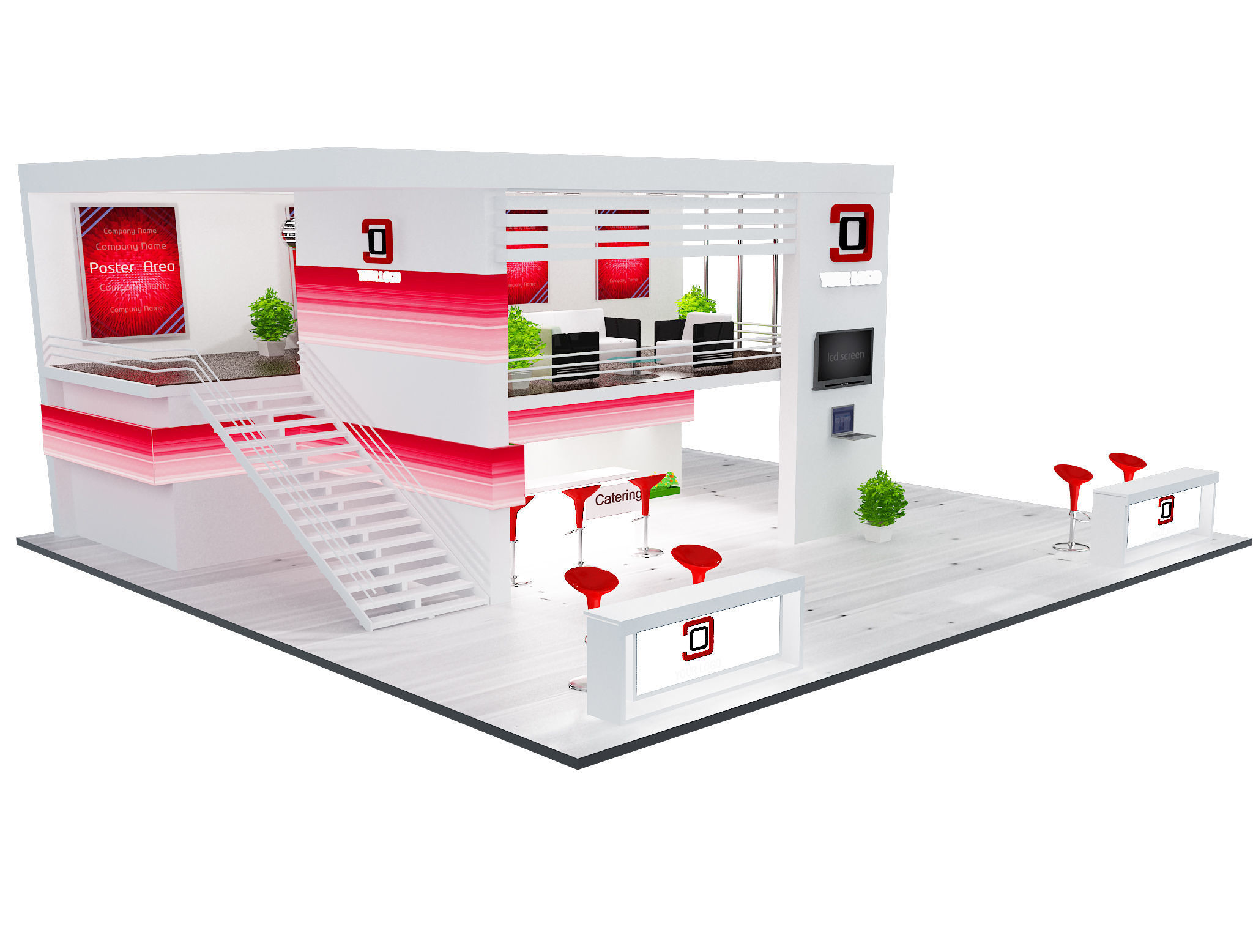 Booth Exhibition Stand a61 3D model_2