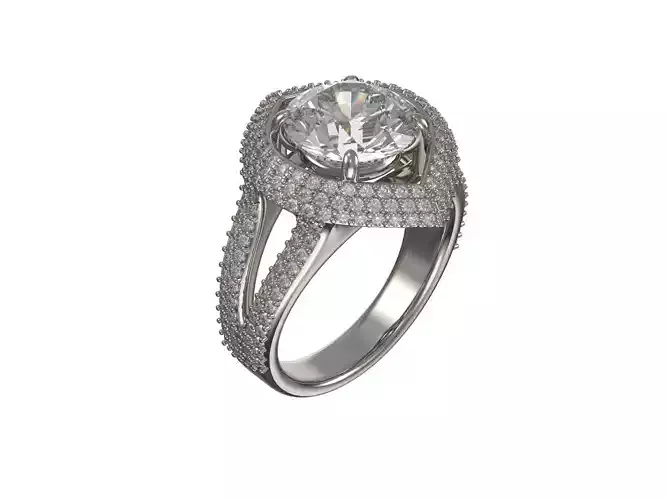 1051-Custom ring with round diamond