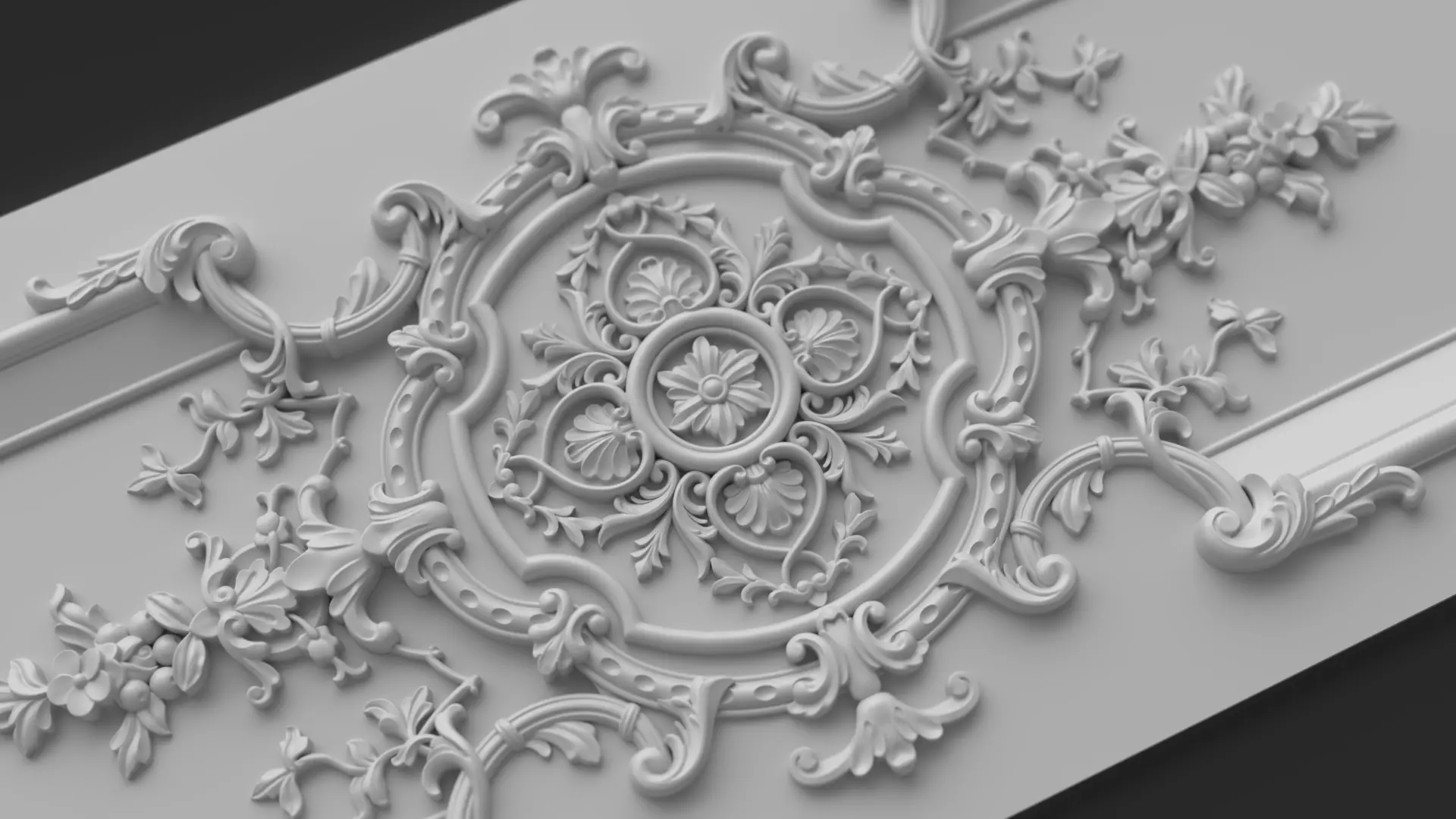 CNC model Wall Panel Sculpted Ornament 3D print model_0