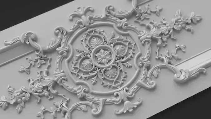 CNC model Wall Panel Sculpted Ornament 3D print model