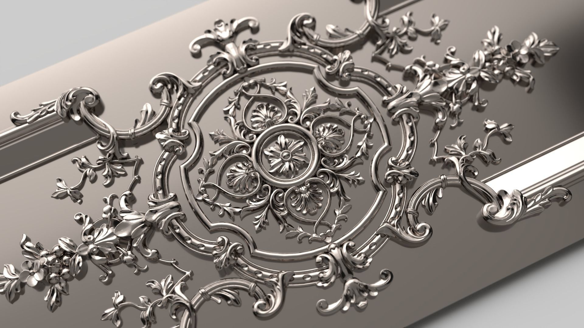 CNC model Wall Panel Sculpted Ornament 3D print model_1