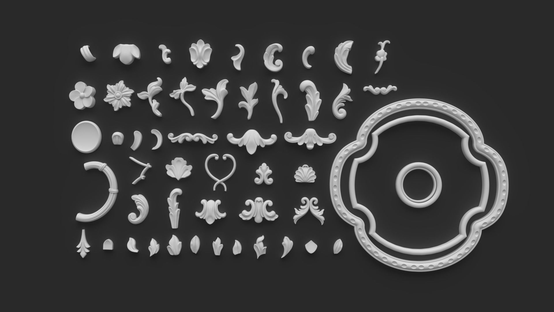 CNC model Wall Panel Sculpted Ornament 3D print model_2