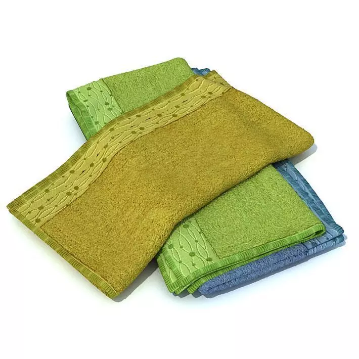 Green Blue Towel 3D model_0