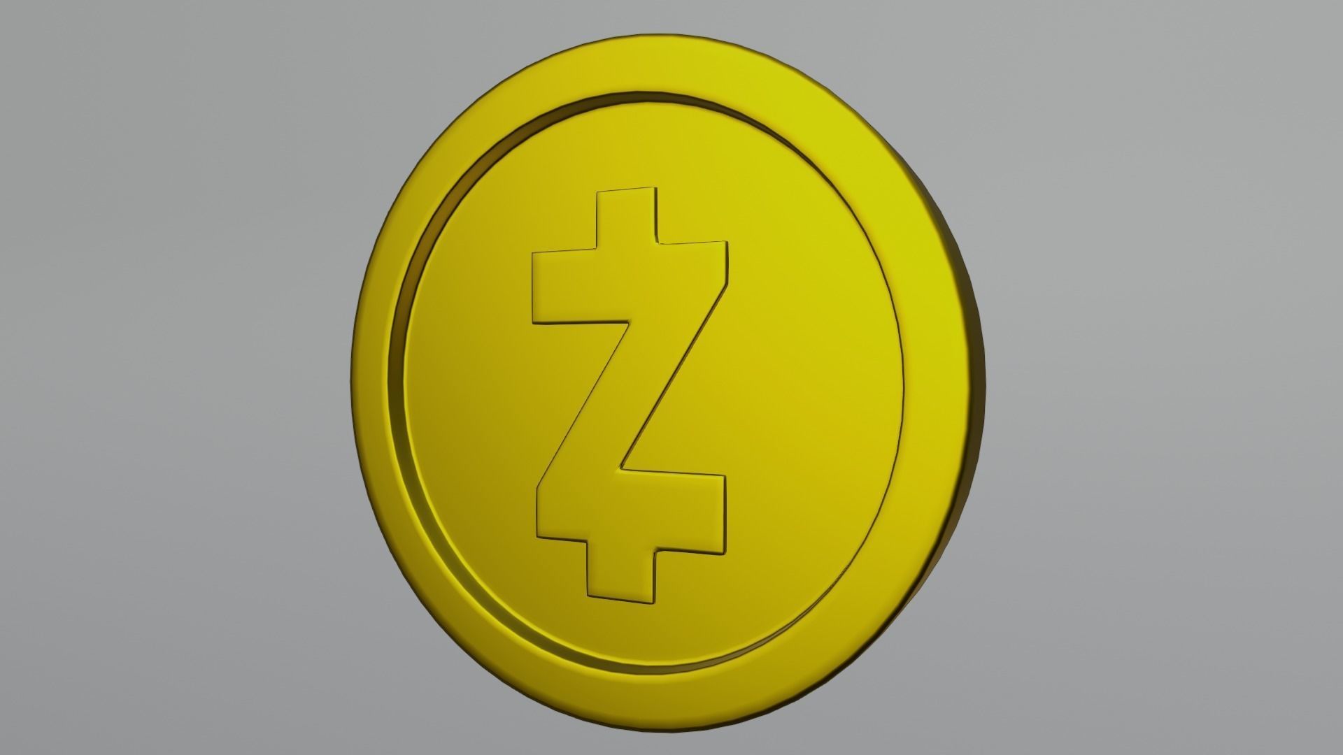 Zcash Coin Low-poly 3D model_8