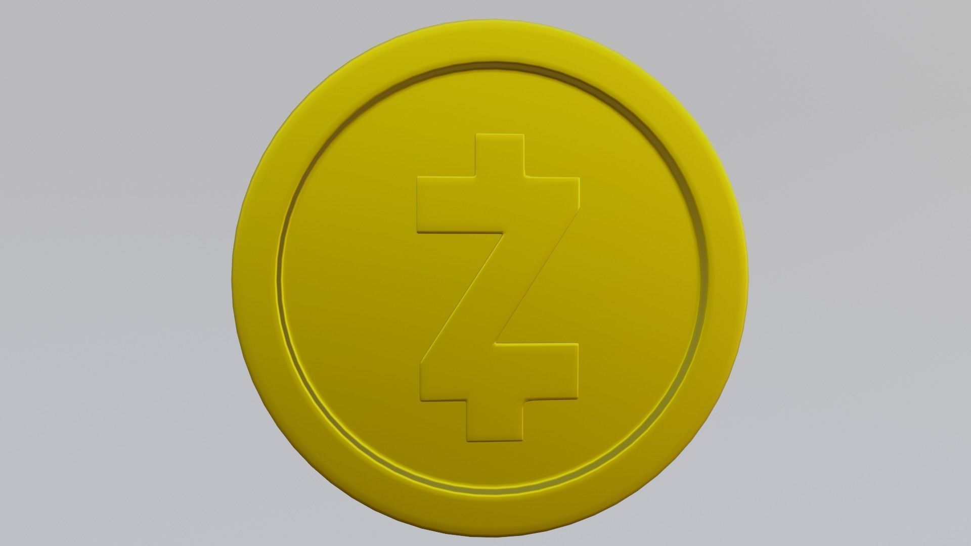 Zcash Coin Low-poly 3D model_10