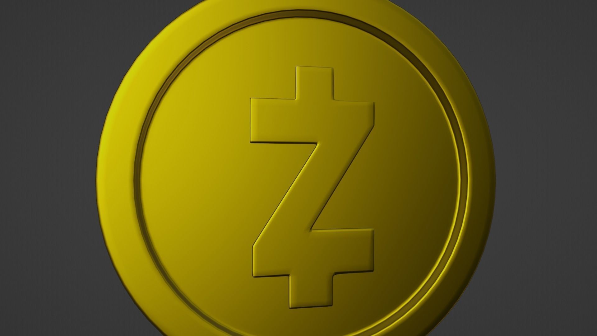 Zcash Coin Low-poly 3D model_7