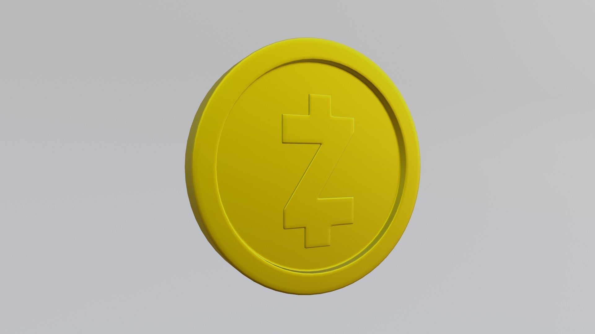 Zcash Coin Low-poly 3D model_5