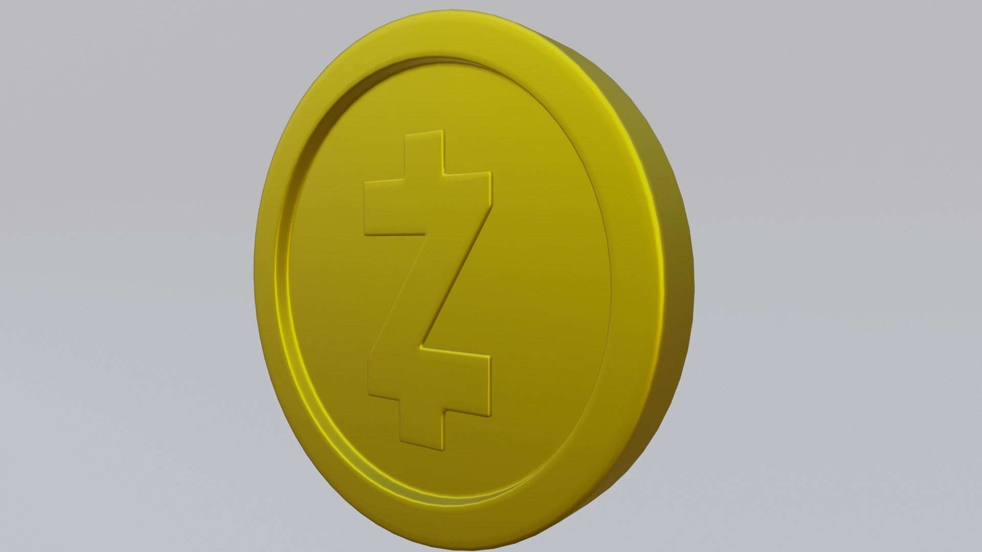 Zcash Coin Low-poly 3D model_1