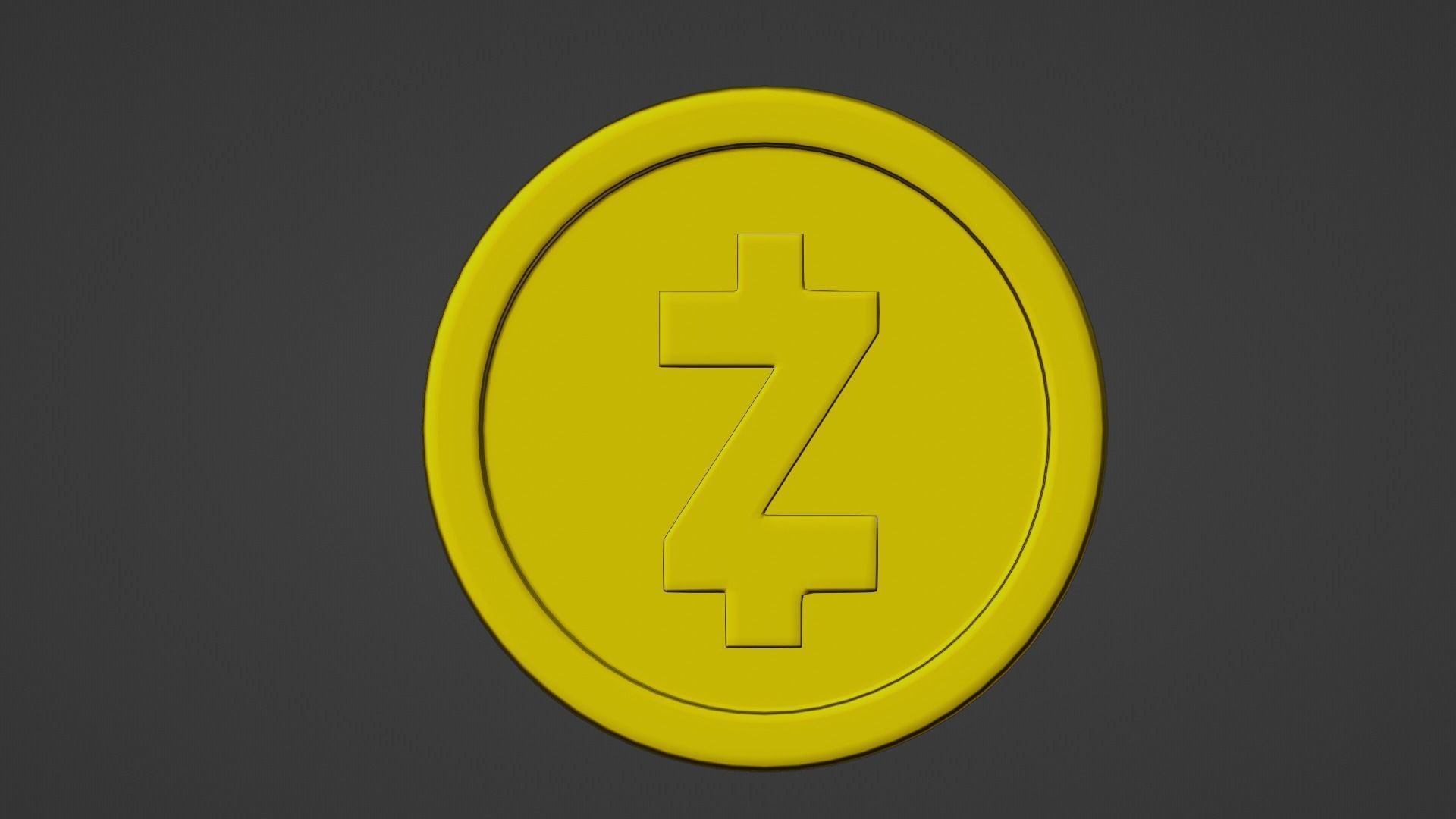 Zcash Coin Low-poly 3D model_4