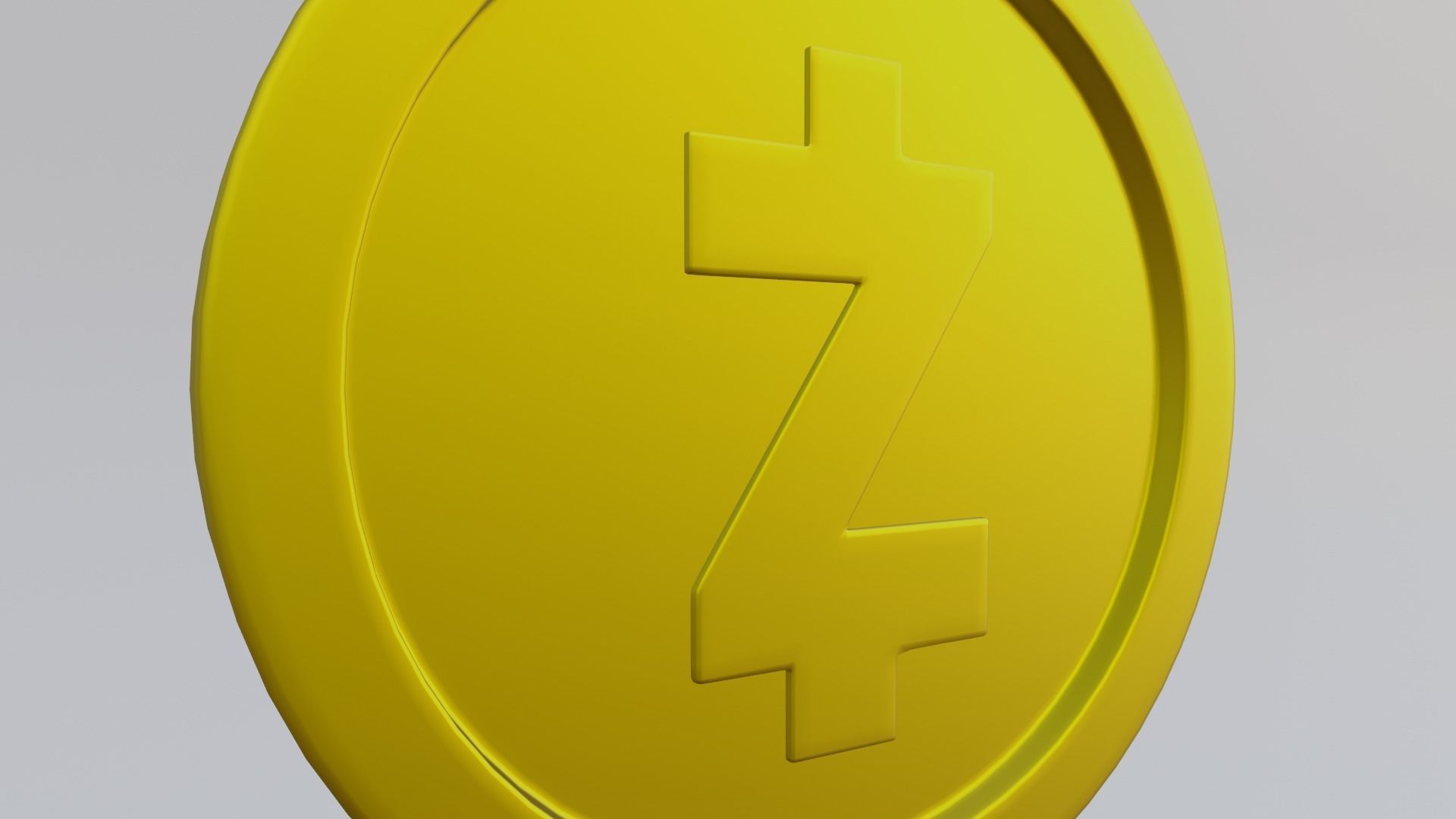 Zcash Coin Low-poly 3D model_9