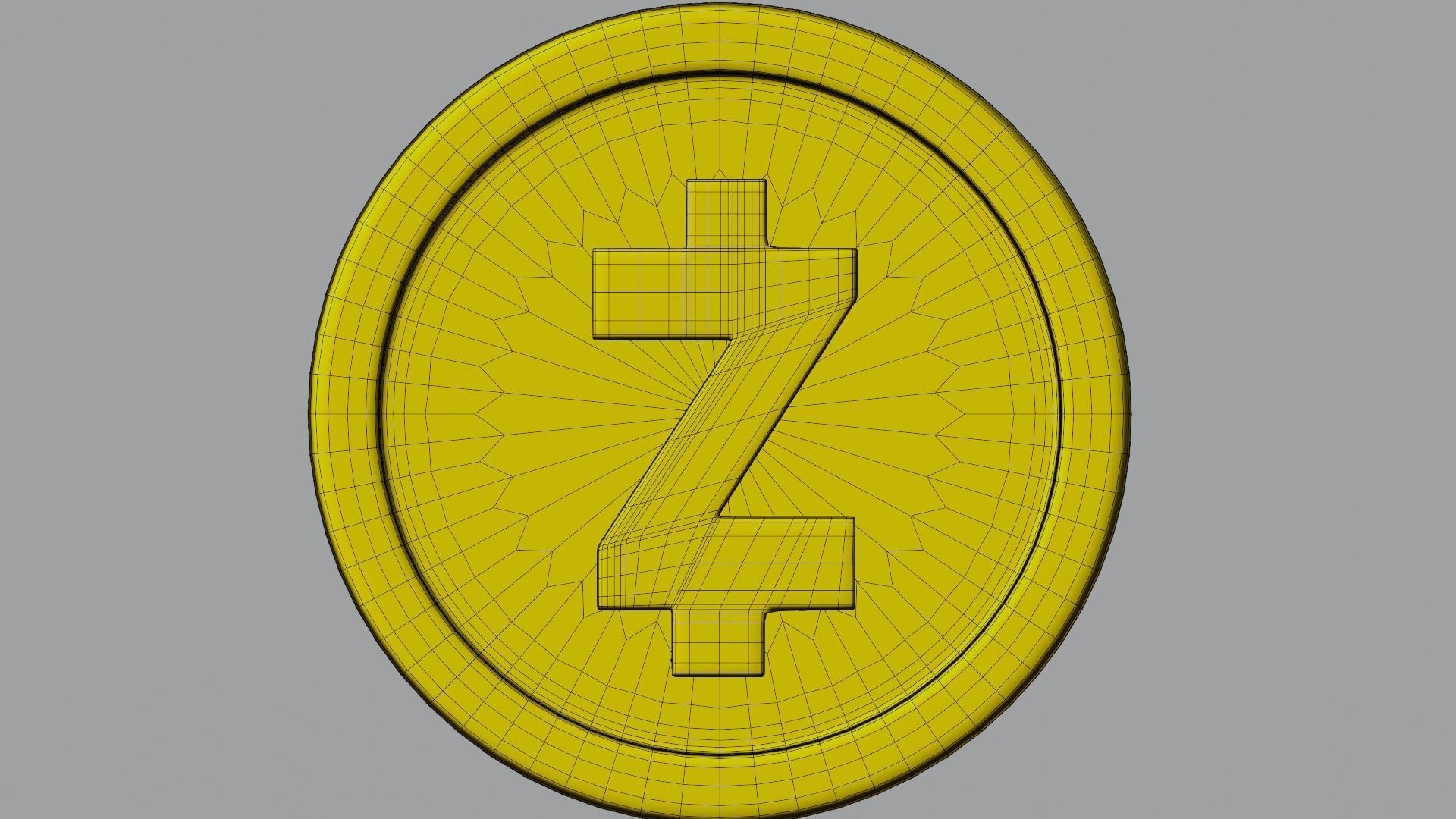 Zcash Coin Low-poly 3D model_11