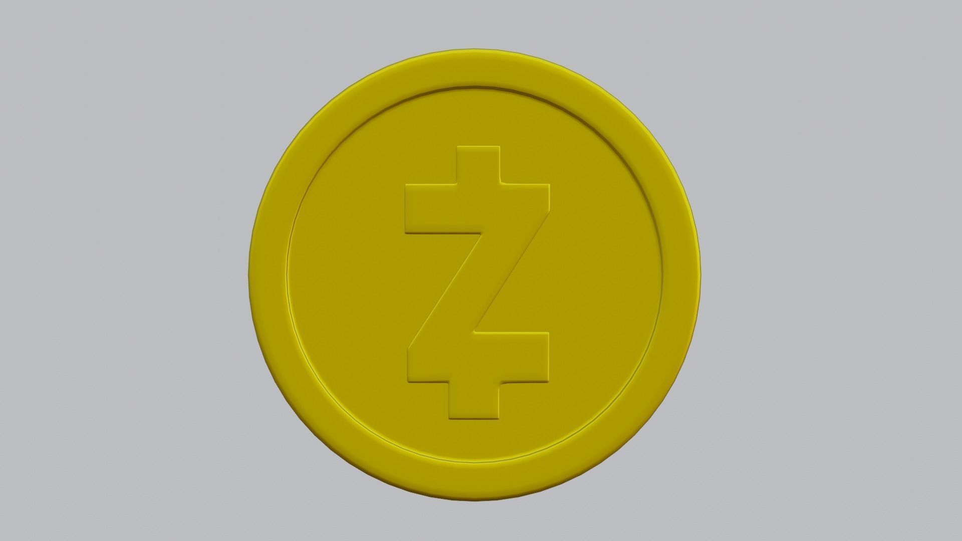 Zcash Coin Low-poly 3D model_2