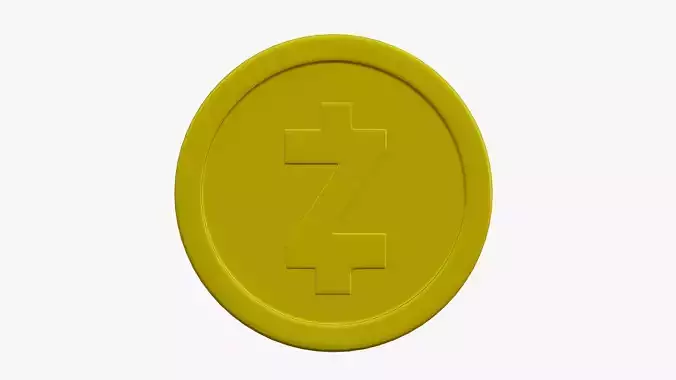 Zcash Coin Low-poly 3D model