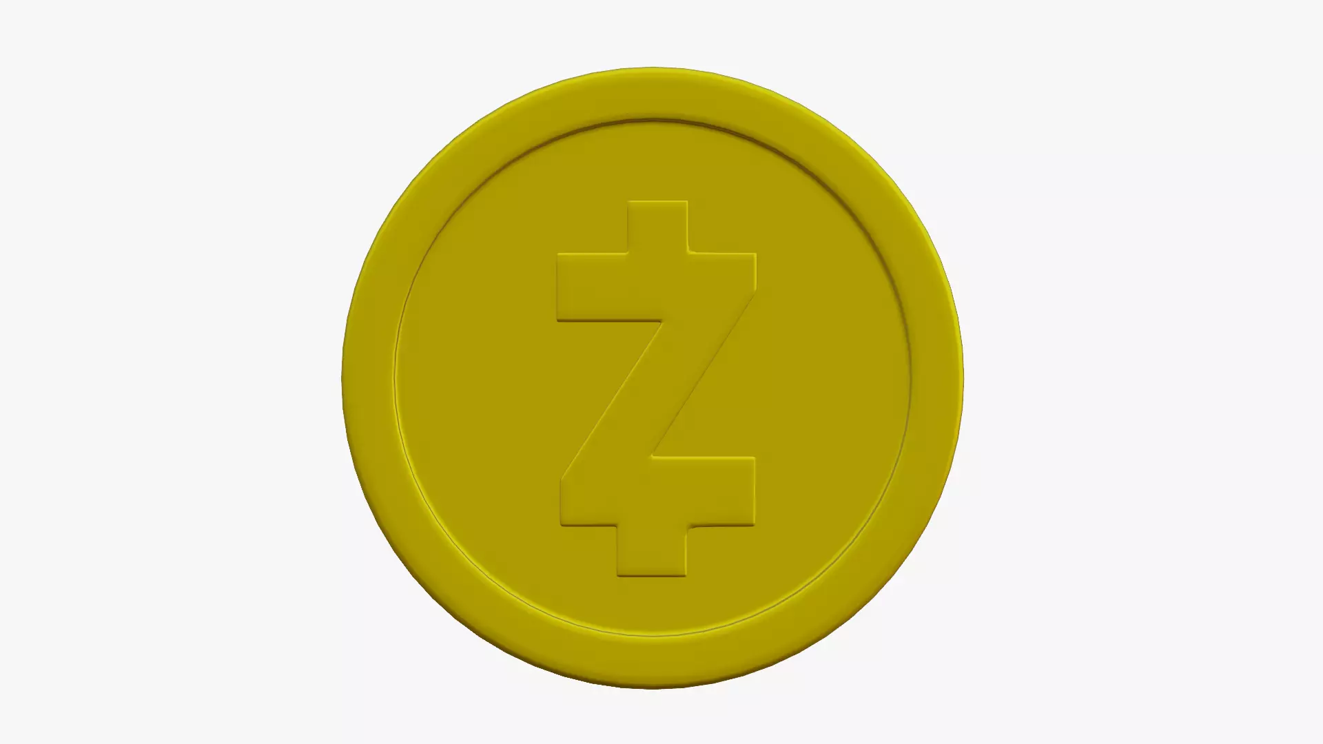 Zcash Coin Low-poly 3D model_0