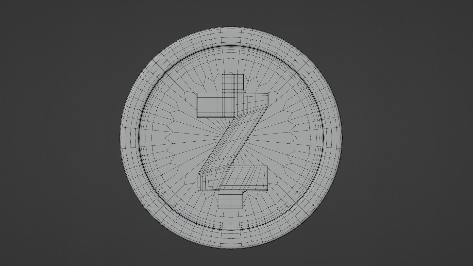 Zcash Coin Low-poly 3D model_3