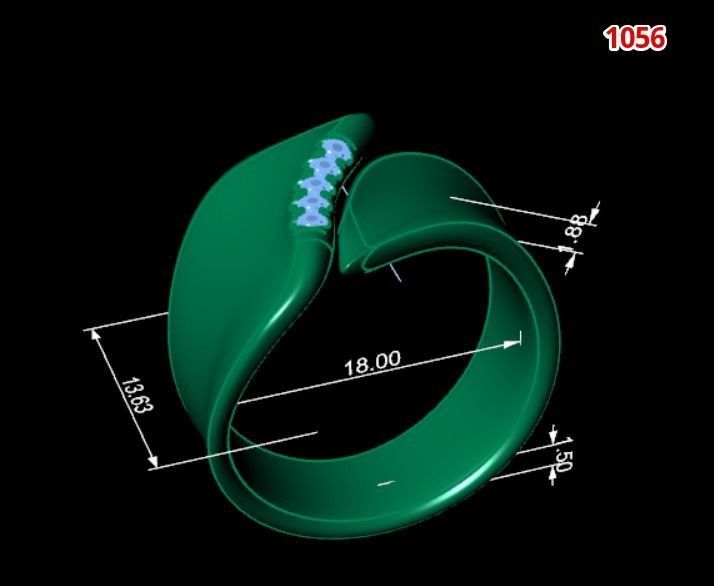 Custom Elegant ring - 1056 3D print model_3