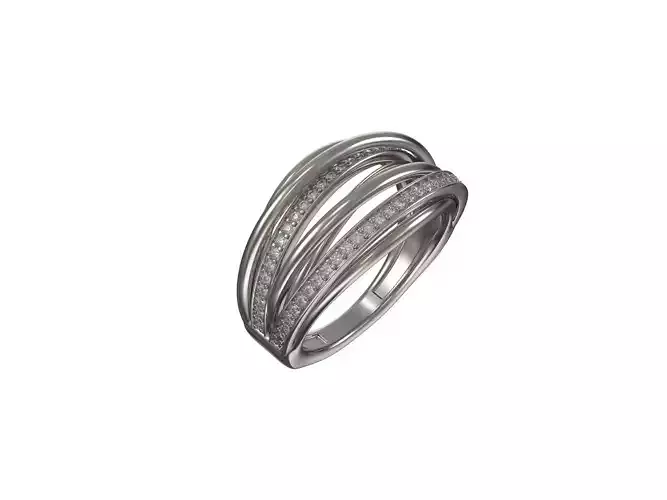 Custom wires ring with diamonds - 1057