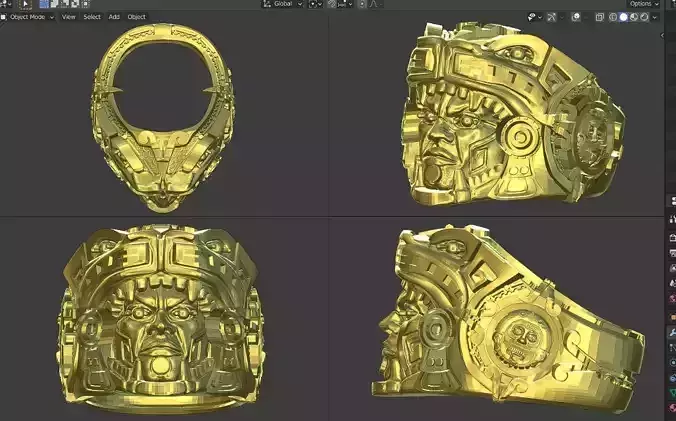 Warrior Ocelote ring- anillo guerrero ocelote  3D print model
