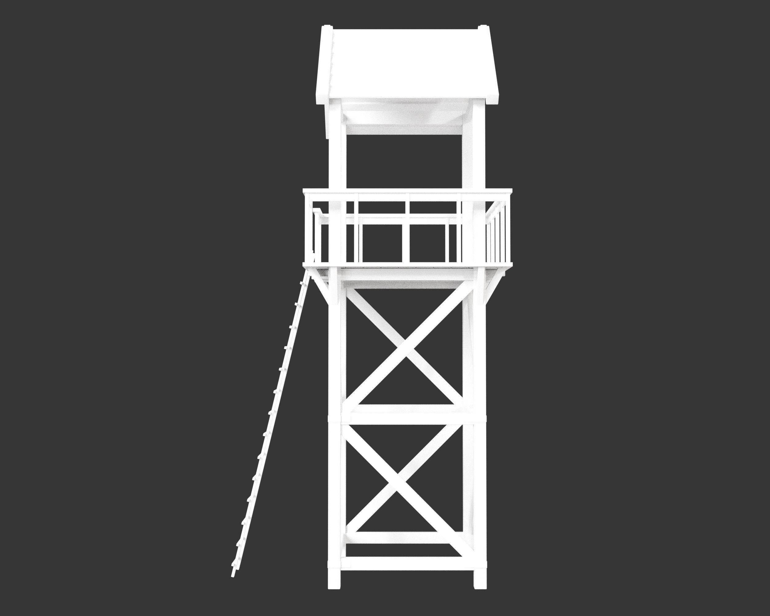 Medieval Defense Guard Tower Large Low-poly 3D model_13