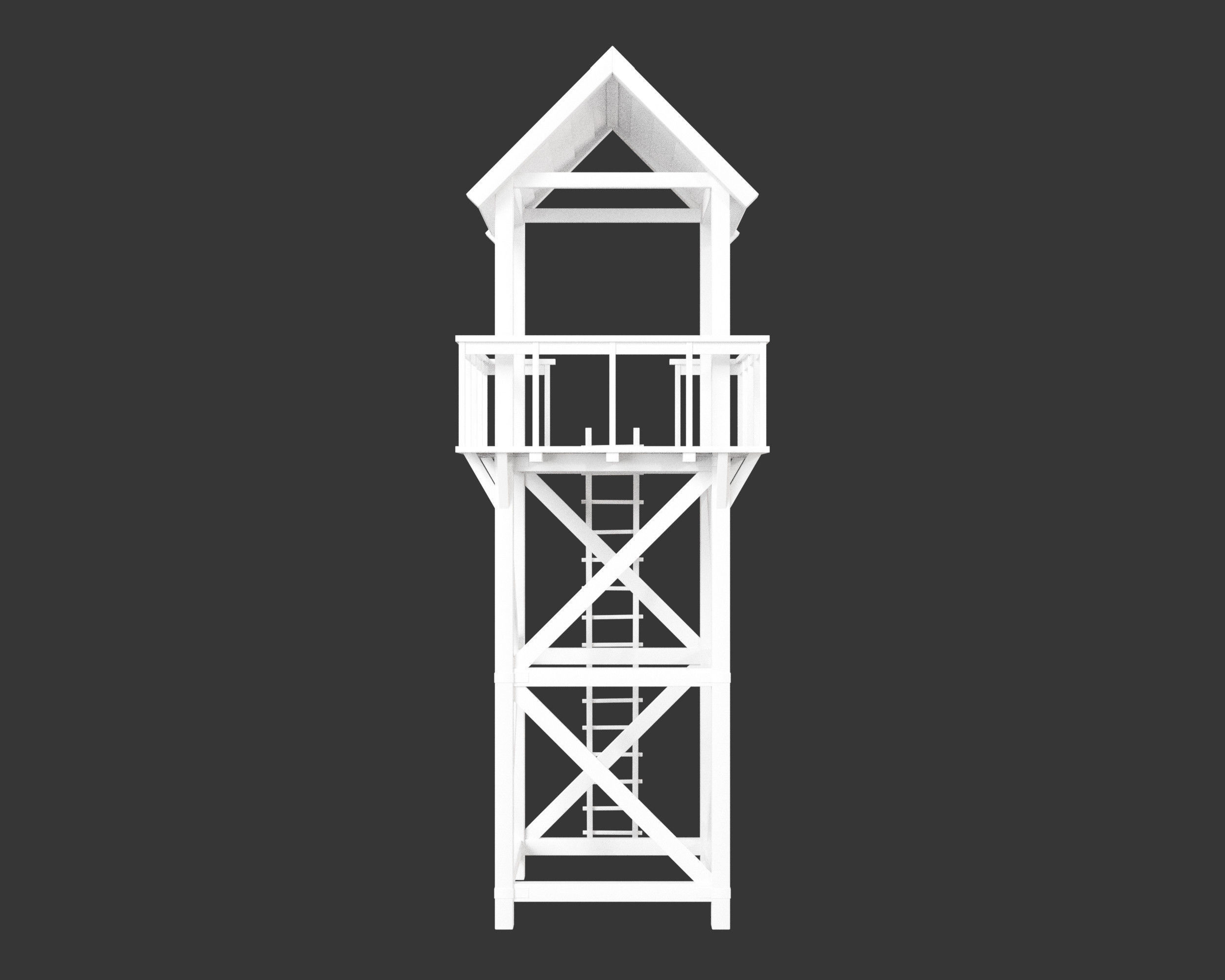 Medieval Defense Guard Tower Large Low-poly 3D model_4