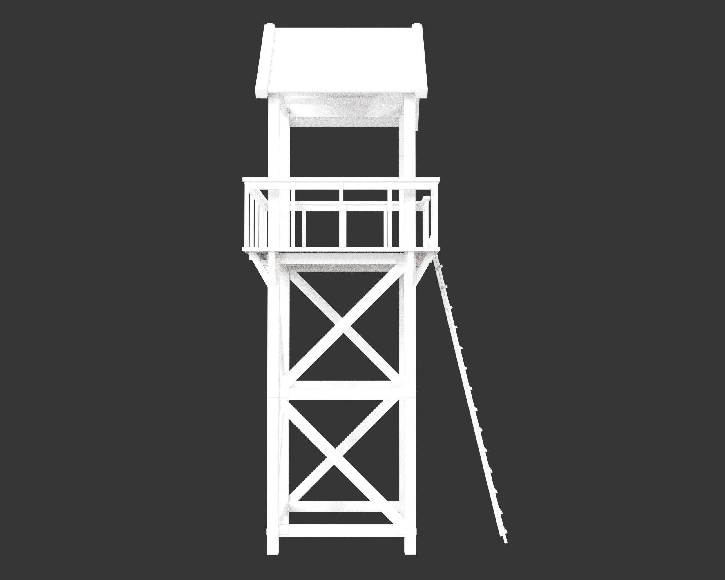 Medieval Defense Guard Tower Large Low-poly 3D model_7