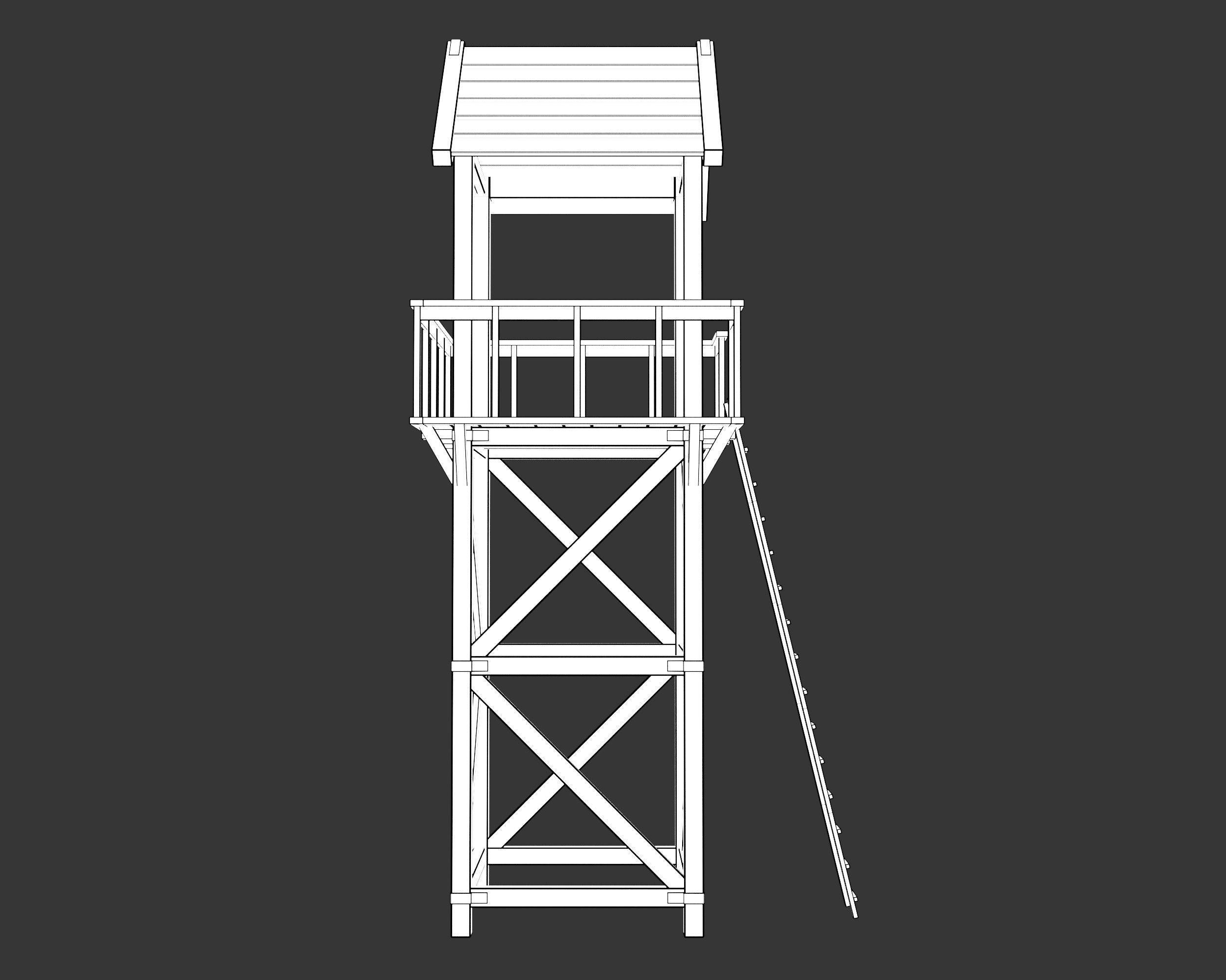 Medieval Defense Guard Tower Large Low-poly 3D model_8