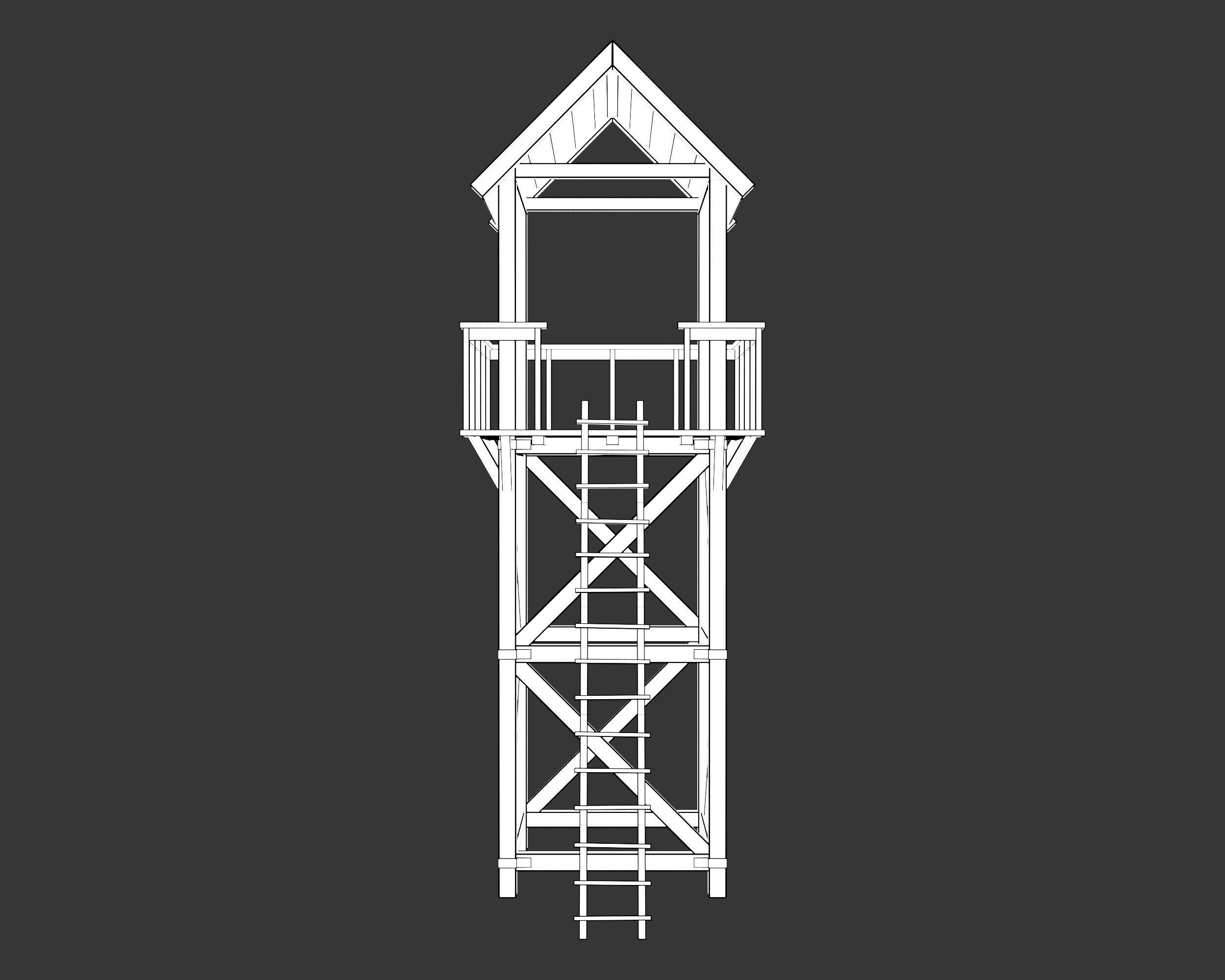 Medieval Defense Guard Tower Large Low-poly 3D model_11