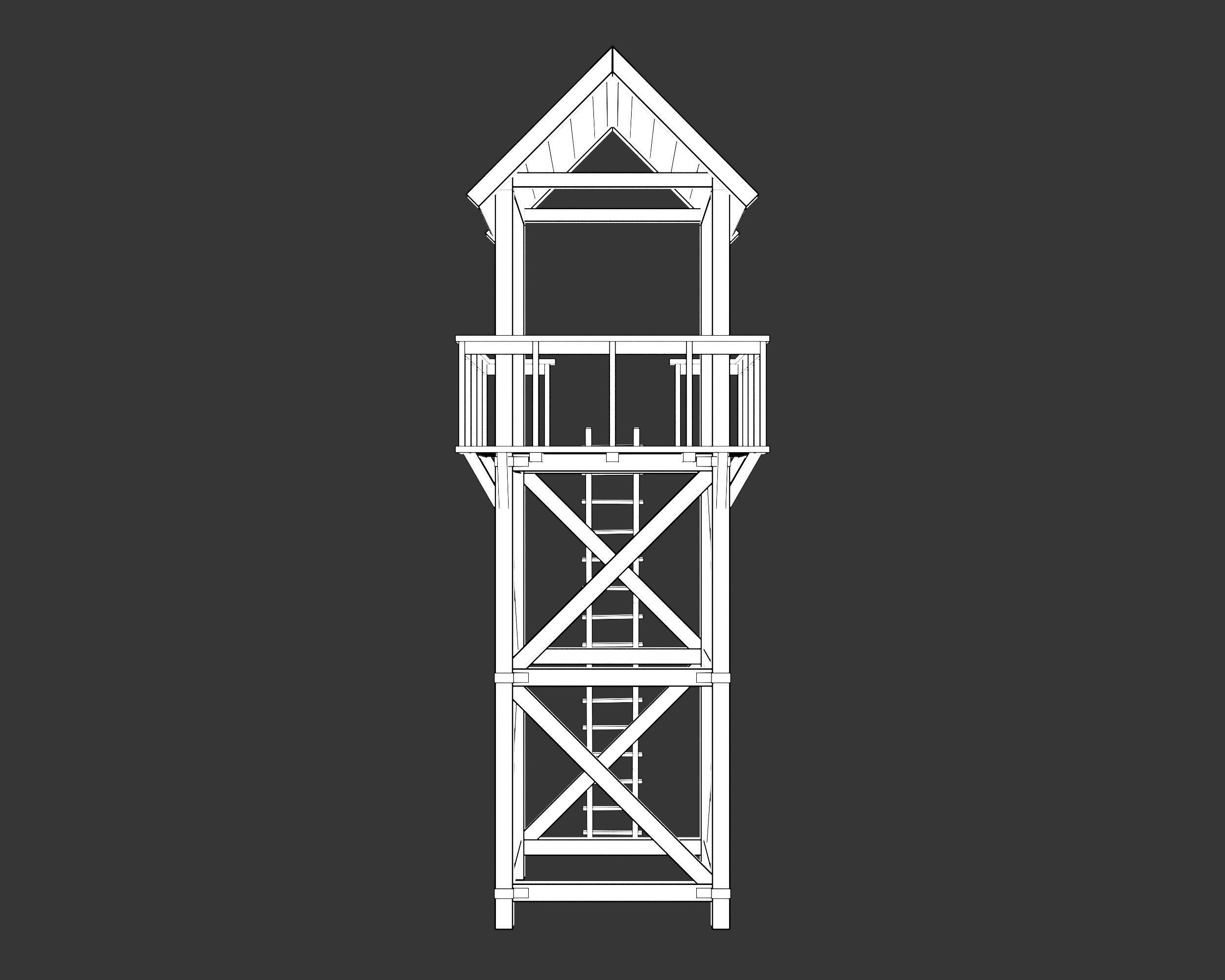 Medieval Defense Guard Tower Large Low-poly 3D model_5