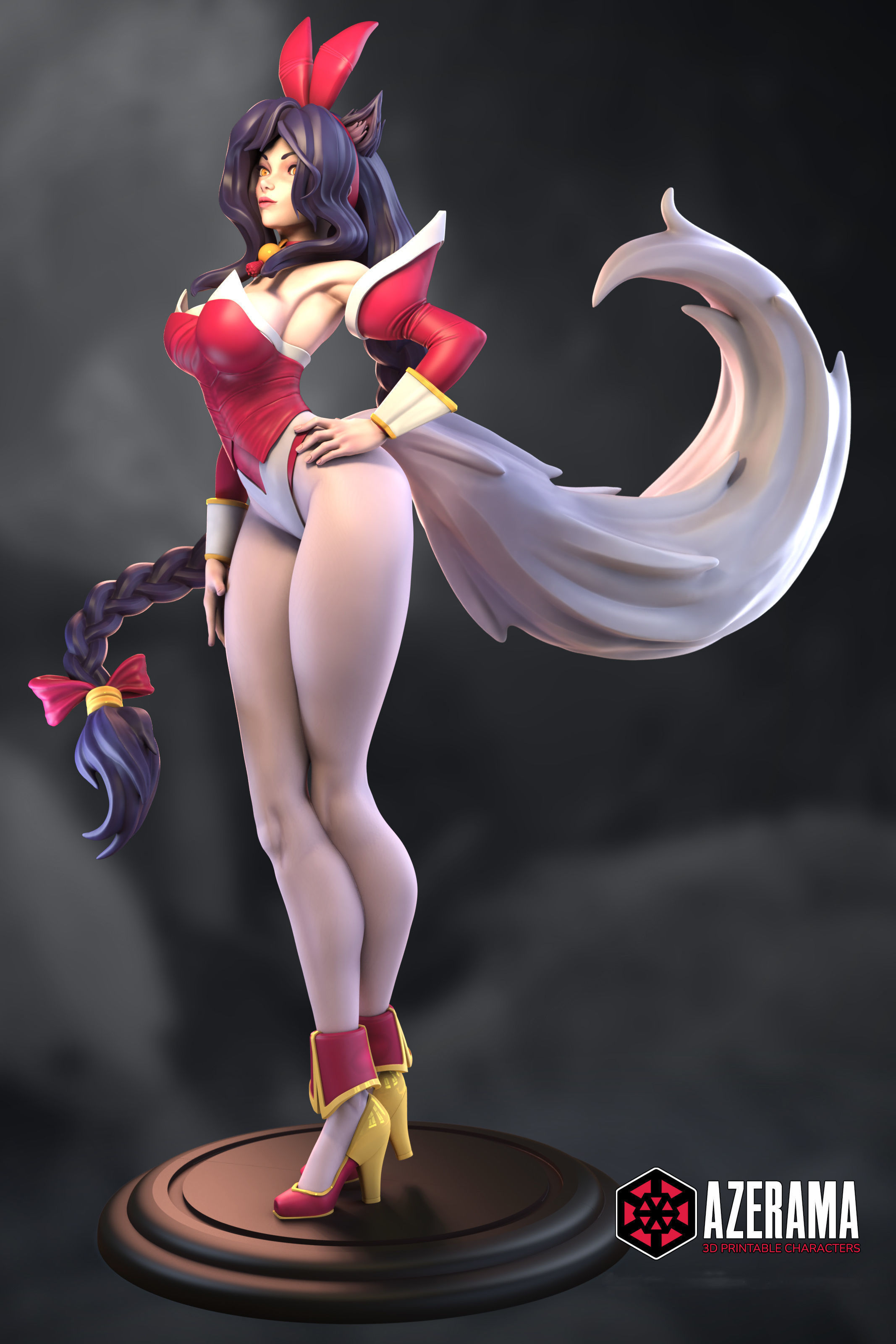 Ahri Bunny STL Ready for 3D Printing 3D print model_4