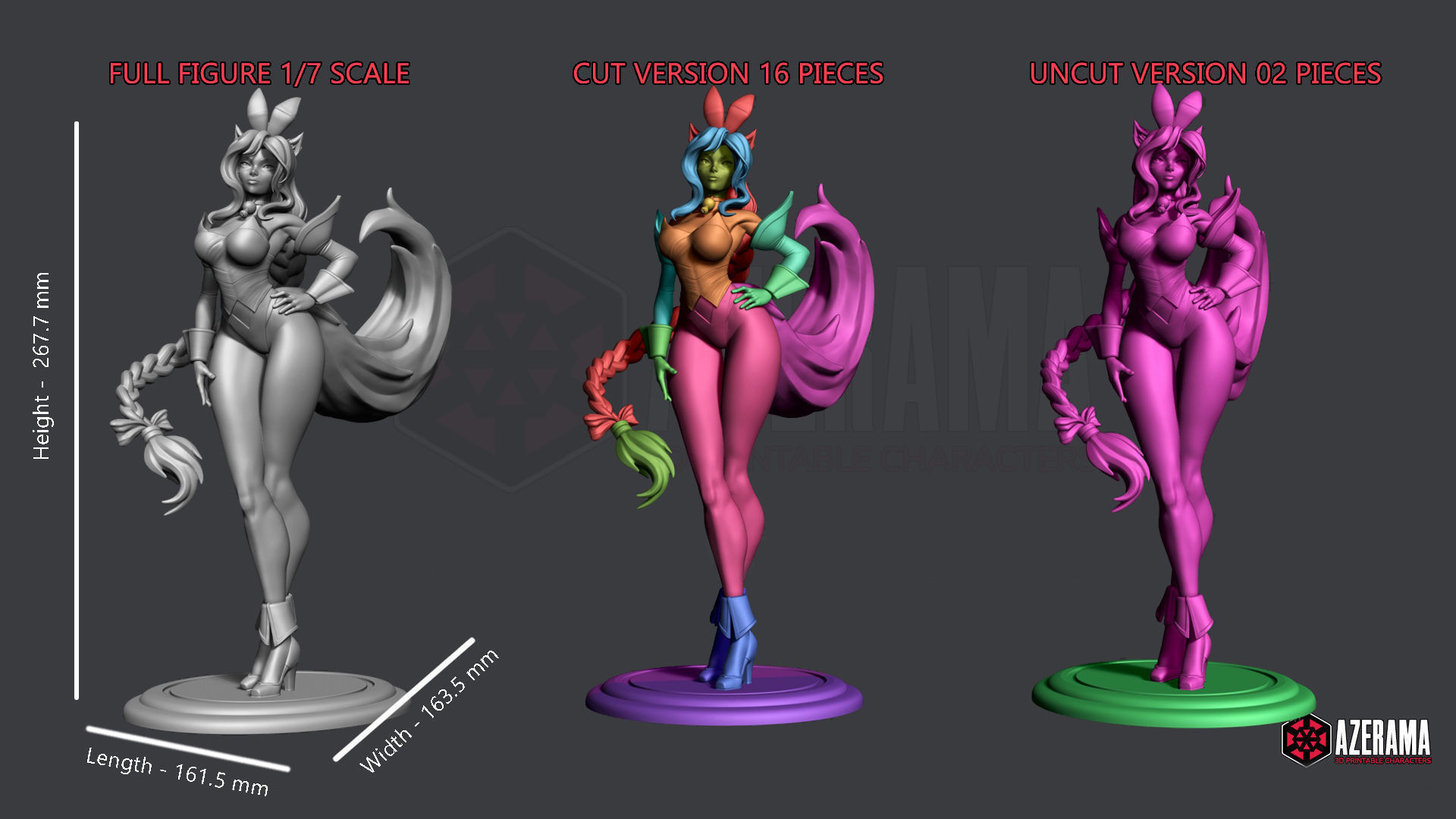 Ahri Bunny STL Ready for 3D Printing 3D print model_3