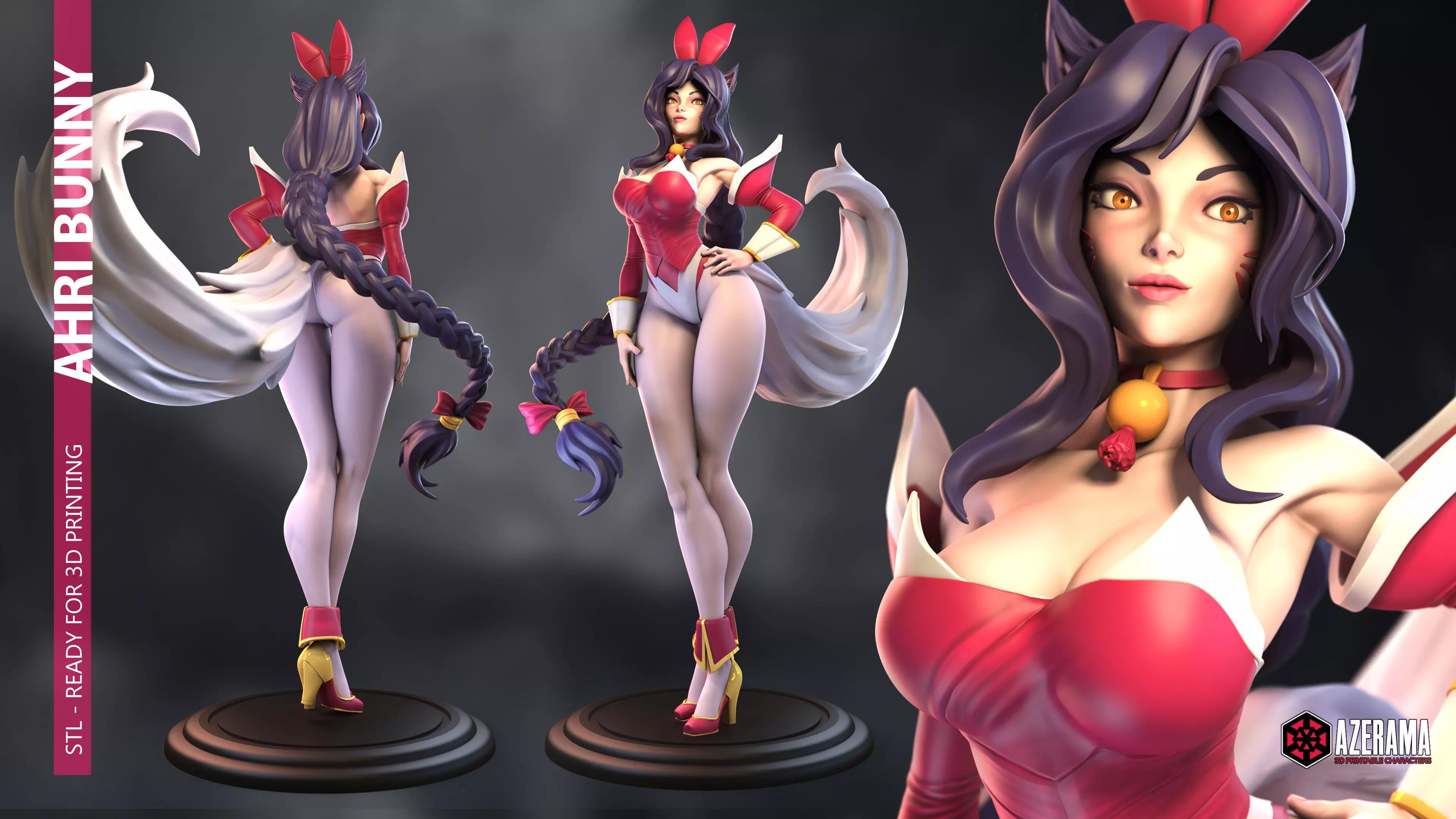 Ahri Bunny STL Ready for 3D Printing 3D print model_0