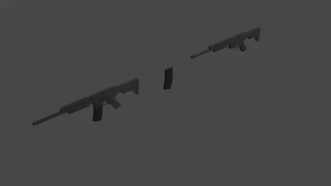 Low Poly M4A4 two rifles