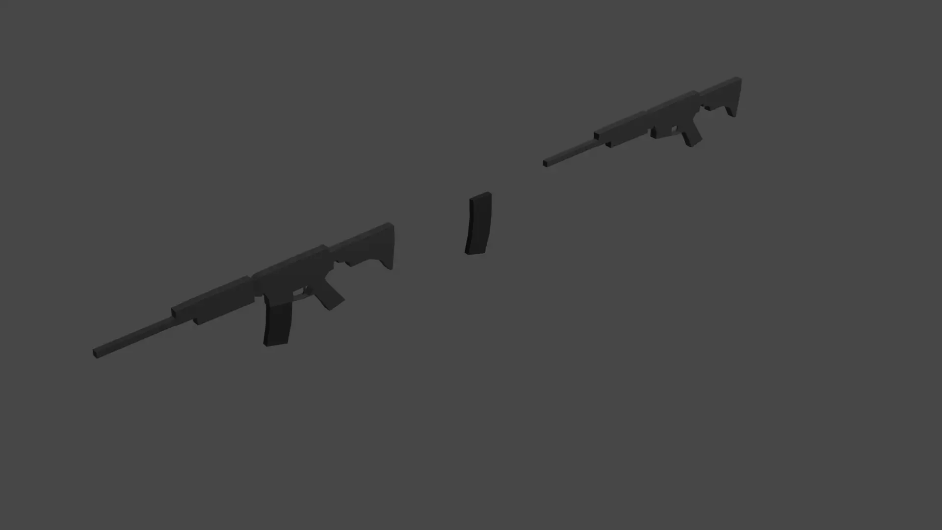 Low Poly M4A4 two rifles Low-poly 3D model_0