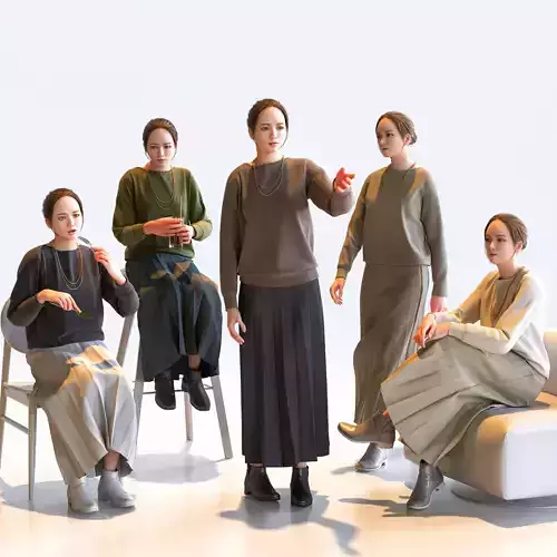 Posed Asian Smart Casual Woman - 5 Pack 3 - S1-F3K