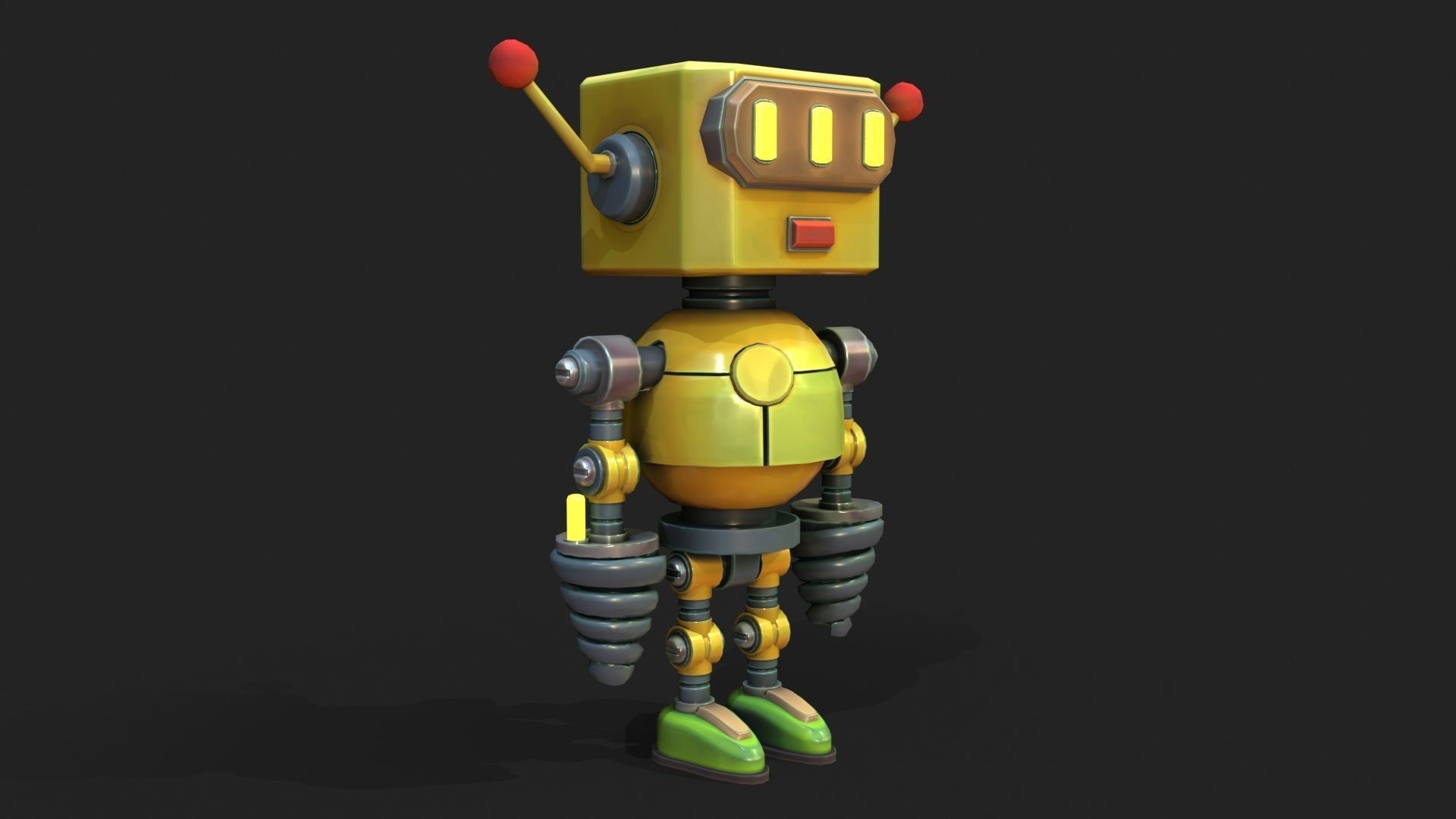 Stylized Robot 6 63 The Hot Low-poly 3D model_14