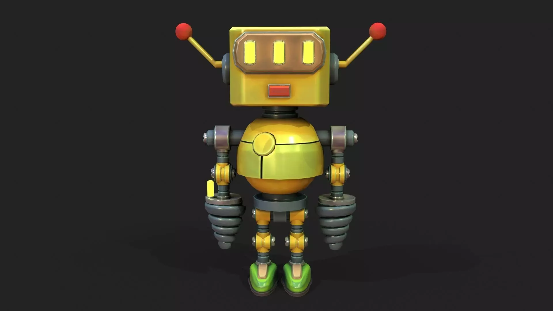 Stylized Robot 6 63 The Hot Low-poly 3D model_0
