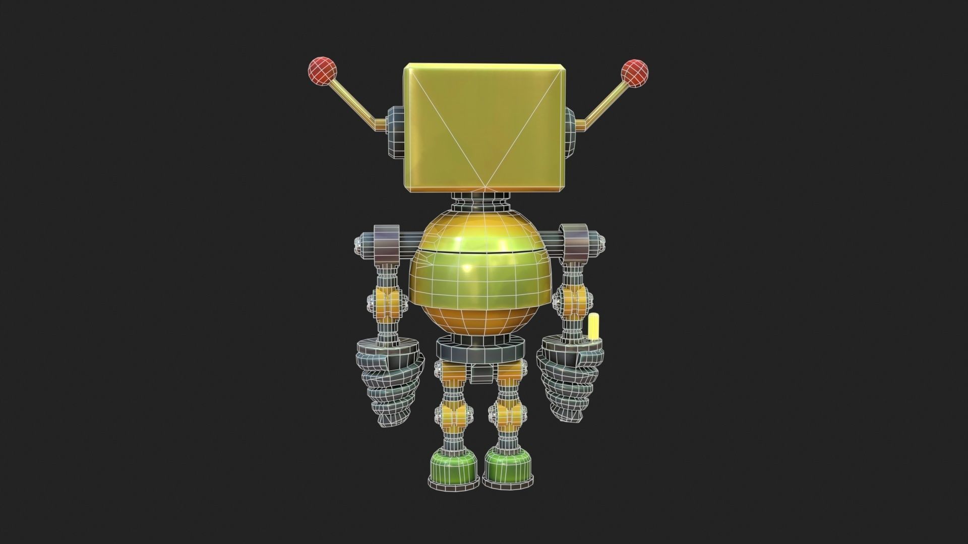 Stylized Robot 6 63 The Hot Low-poly 3D model_30