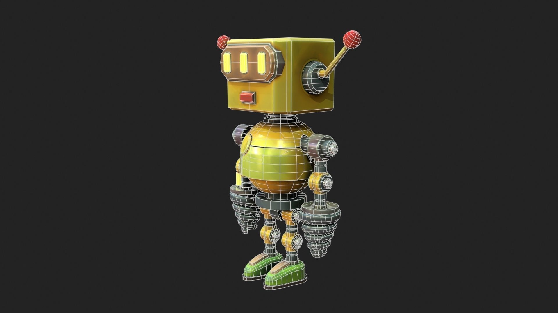 Stylized Robot 6 63 The Hot Low-poly 3D model_29