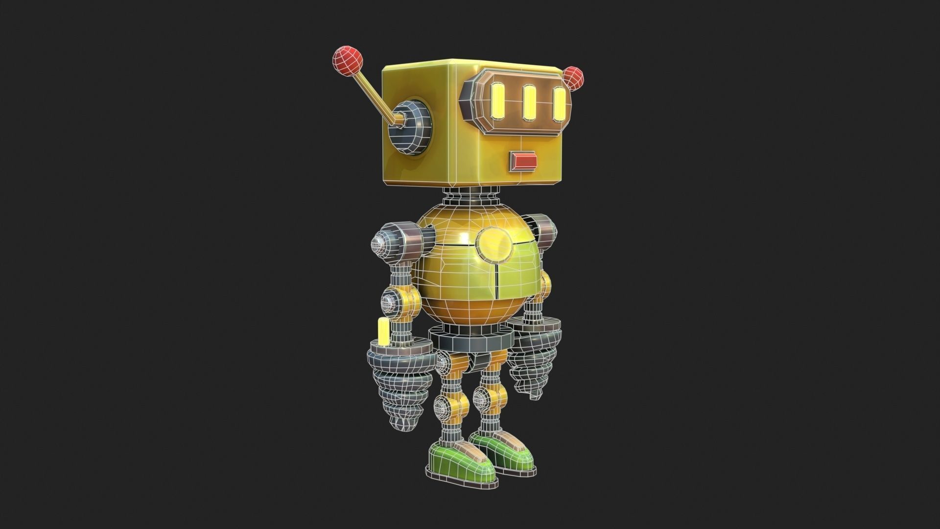 Stylized Robot 6 63 The Hot Low-poly 3D model_25
