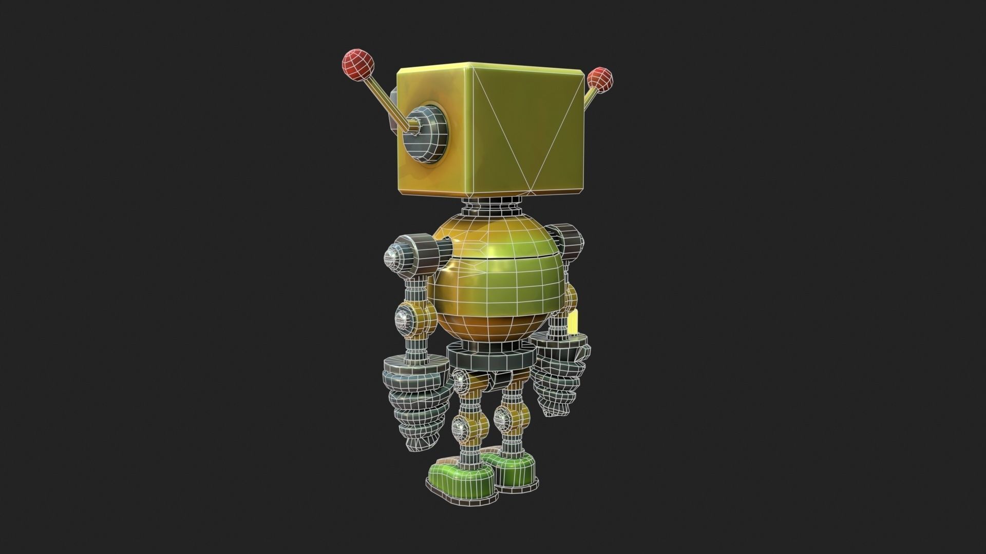 Stylized Robot 6 63 The Hot Low-poly 3D model_26