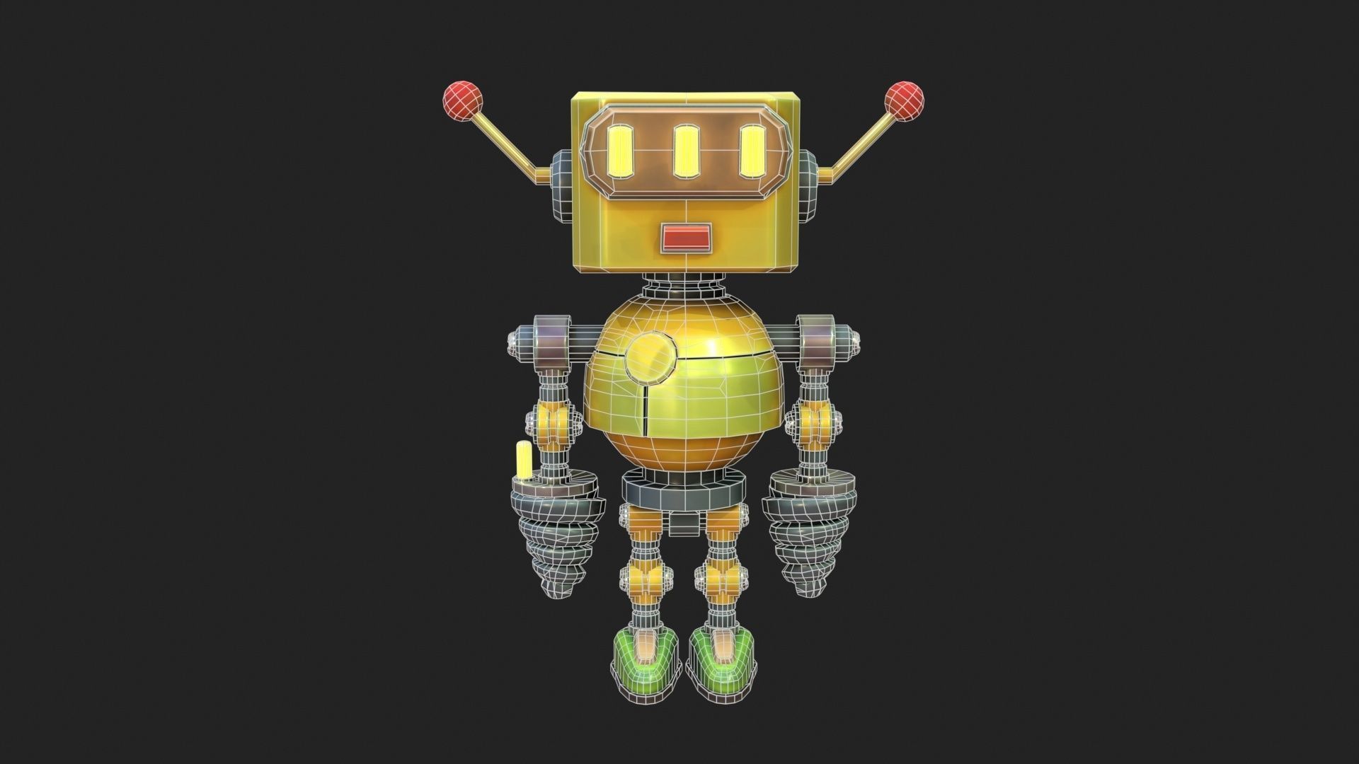 Stylized Robot 6 63 The Hot Low-poly 3D model_3