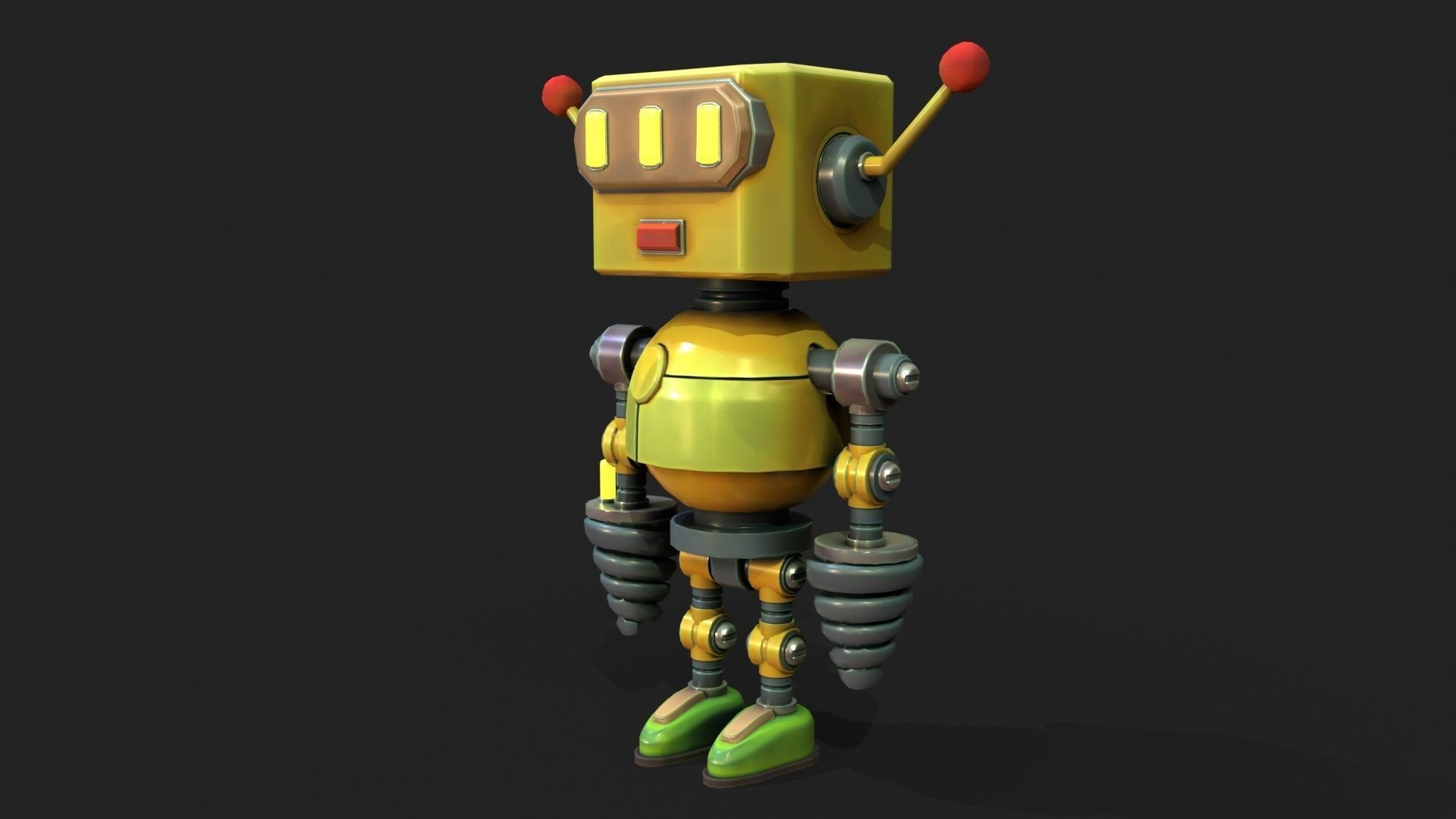 Stylized Robot 6 63 The Hot Low-poly 3D model_2