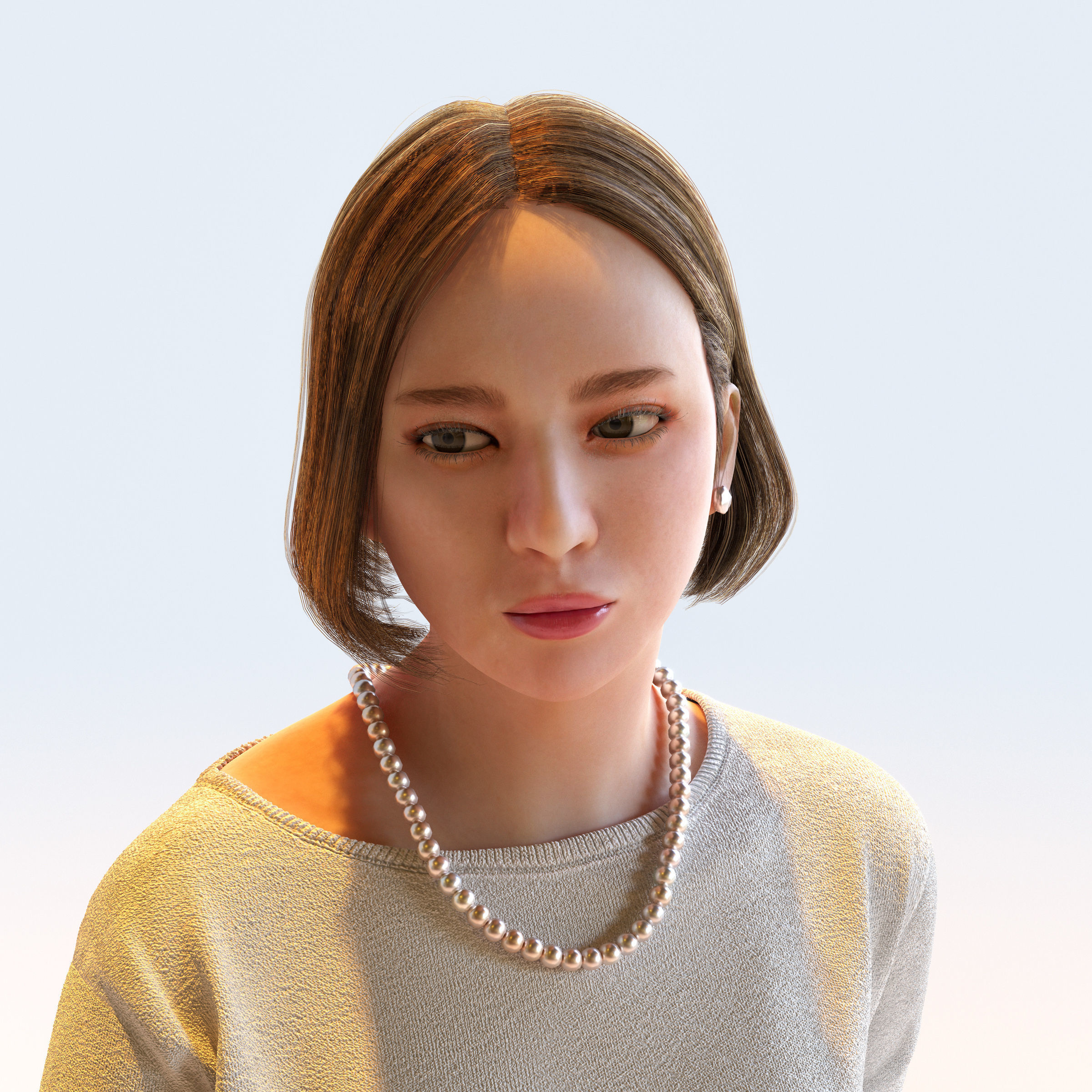 Posed Asian Smart Casual Woman - 5 Pack 4 - S1-F4F 3D model_19