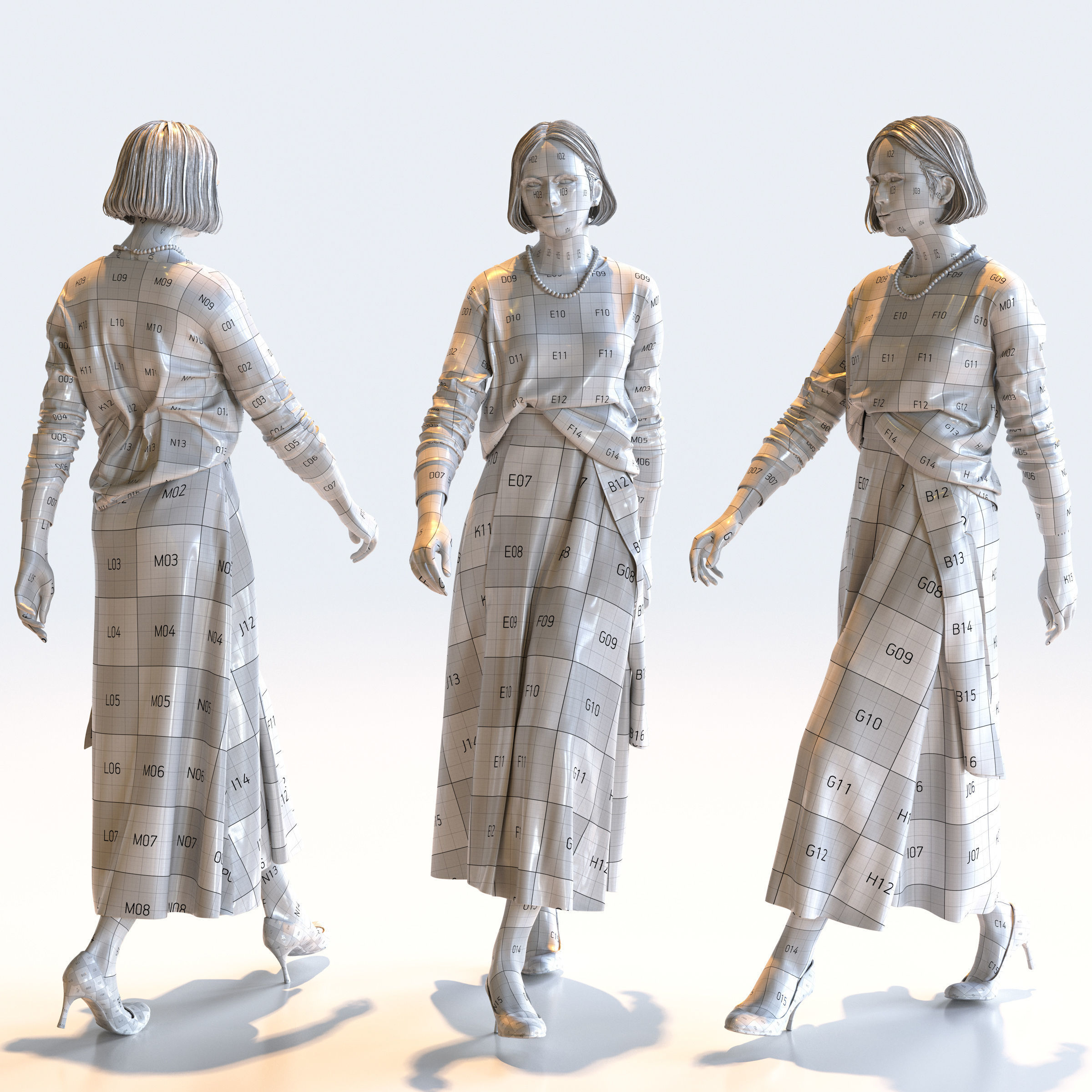 Posed Asian Smart Casual Woman - 5 Pack 4 - S1-F4F 3D model_16