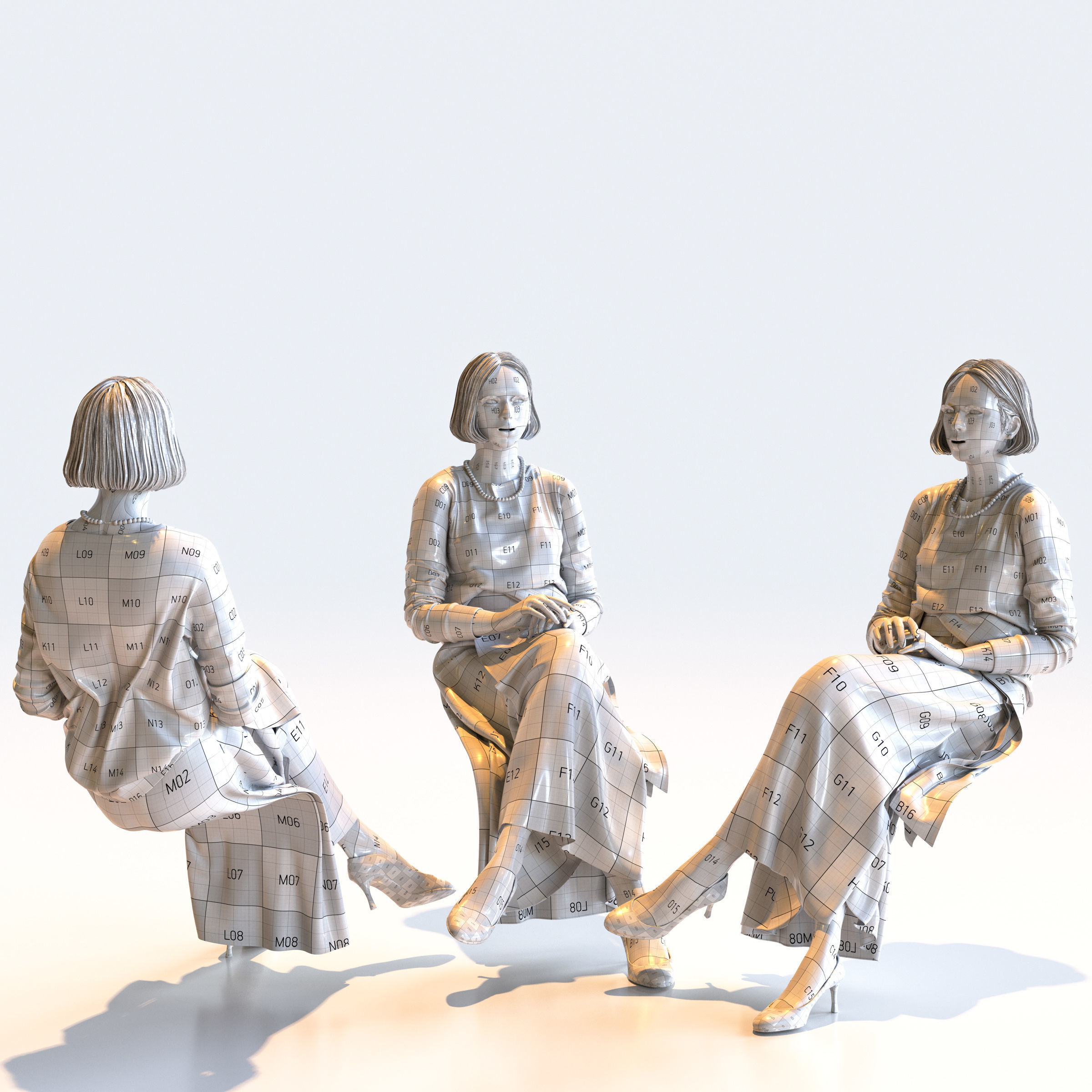 Posed Asian Smart Casual Woman - 5 Pack 4 - S1-F4F 3D model_13