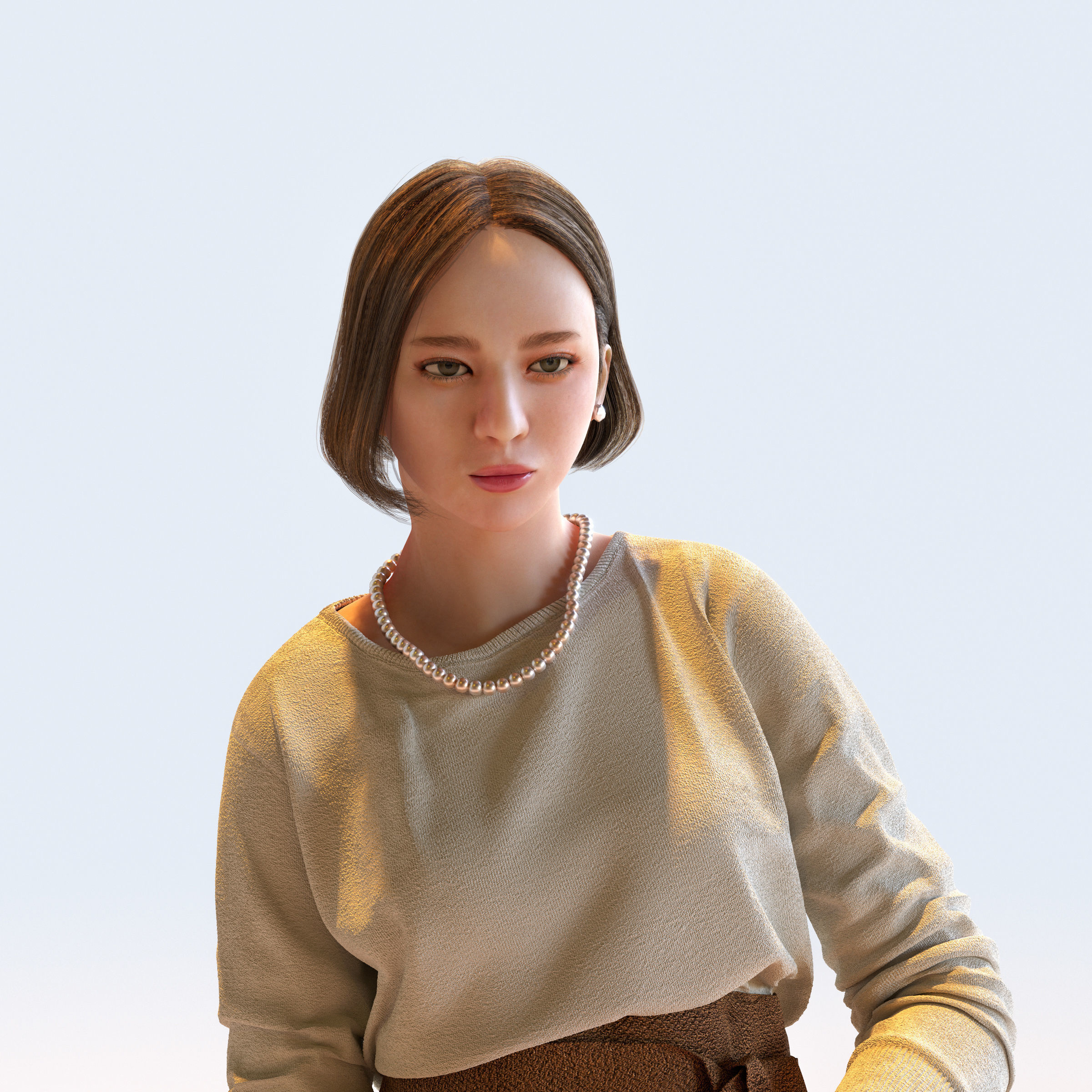 Posed Asian Smart Casual Woman - 5 Pack 4 - S1-F4F 3D model_18