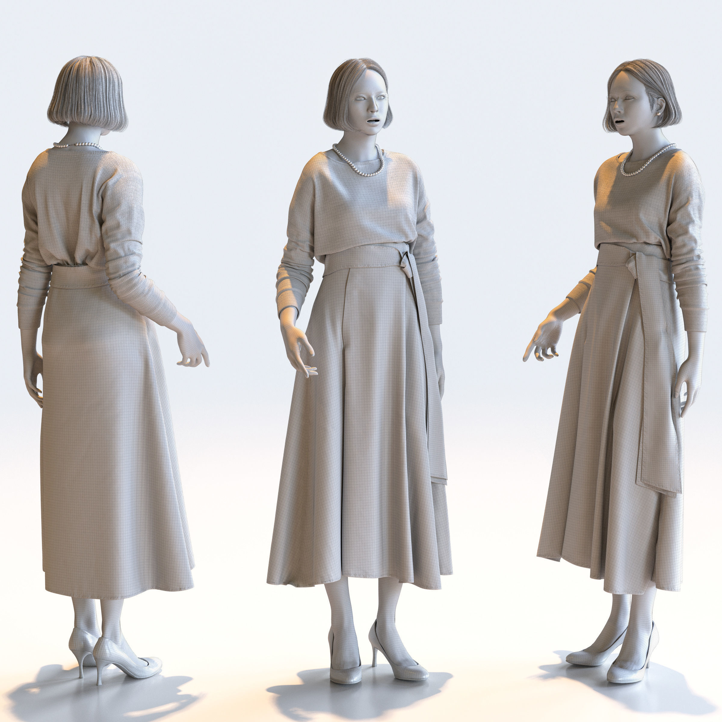 Posed Asian Smart Casual Woman - 5 Pack 4 - S1-F4F 3D model_6