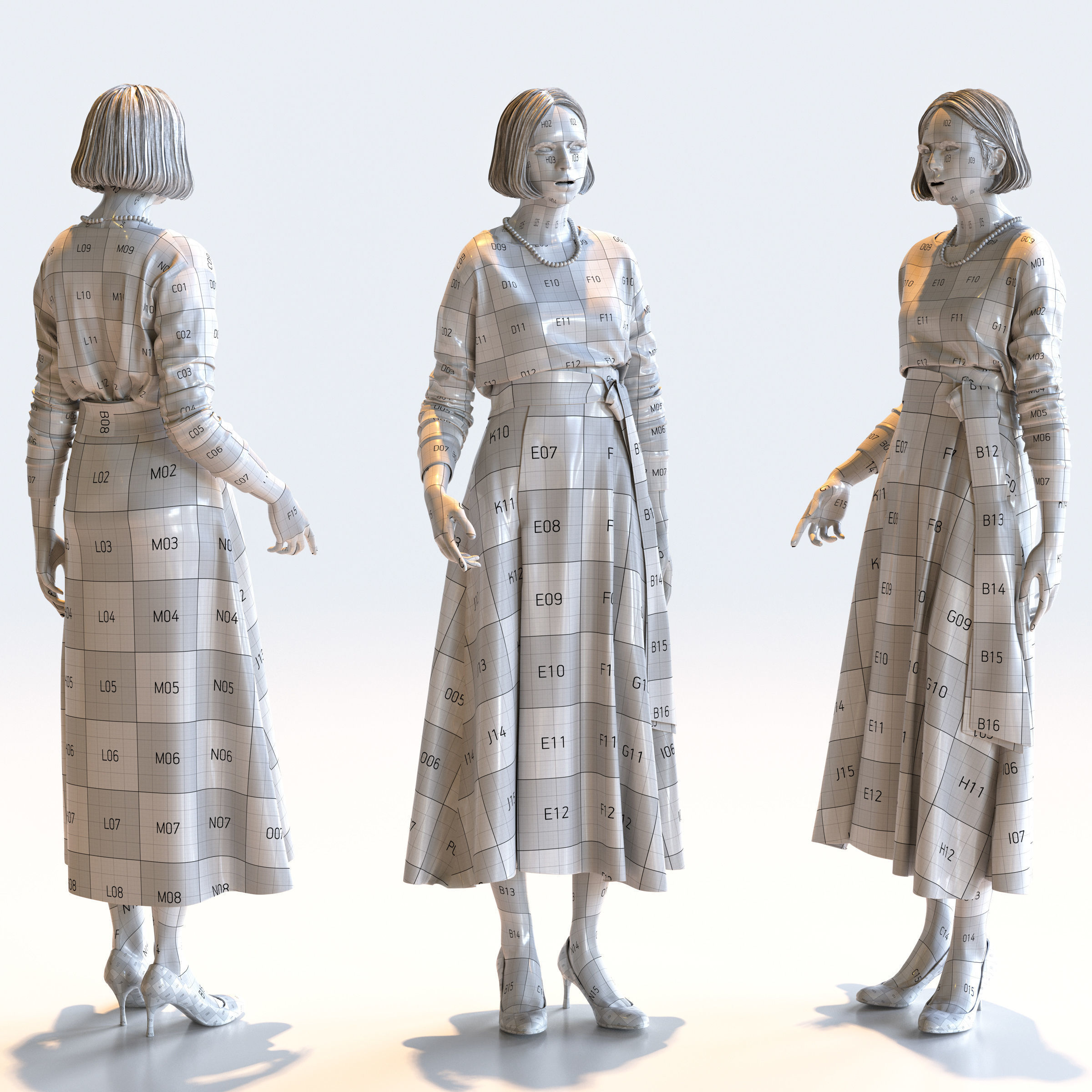 Posed Asian Smart Casual Woman - 5 Pack 4 - S1-F4F 3D model_7